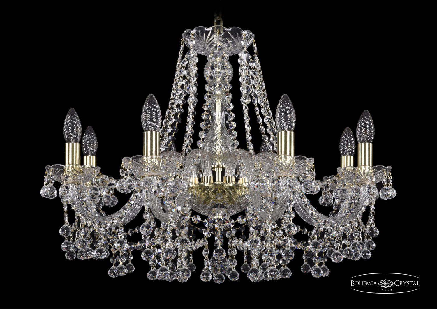 Люстра хрустальная Bohemia Ivele 1409/8/240/G