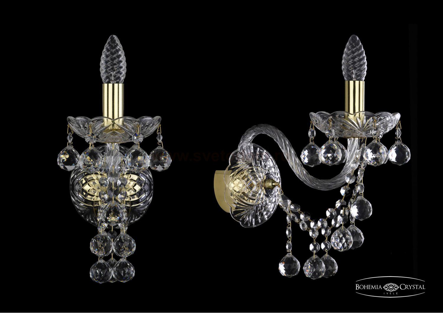 Светильник настенный бра Bohemia Ivele 1409B/1/195/XL/G