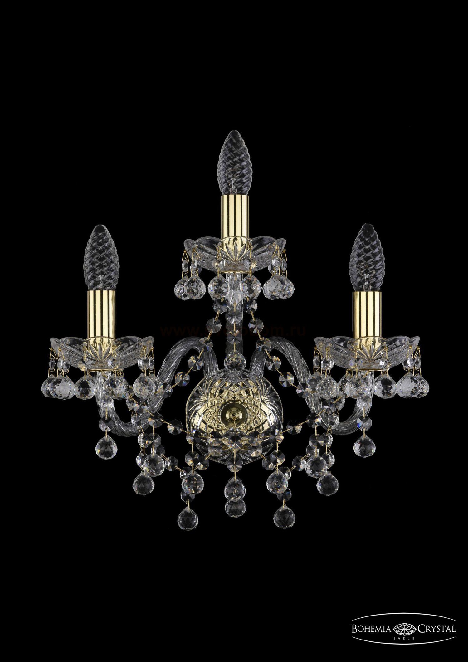 Светильник настенный бра Bohemia Ivele 1409B/2+1/160/G