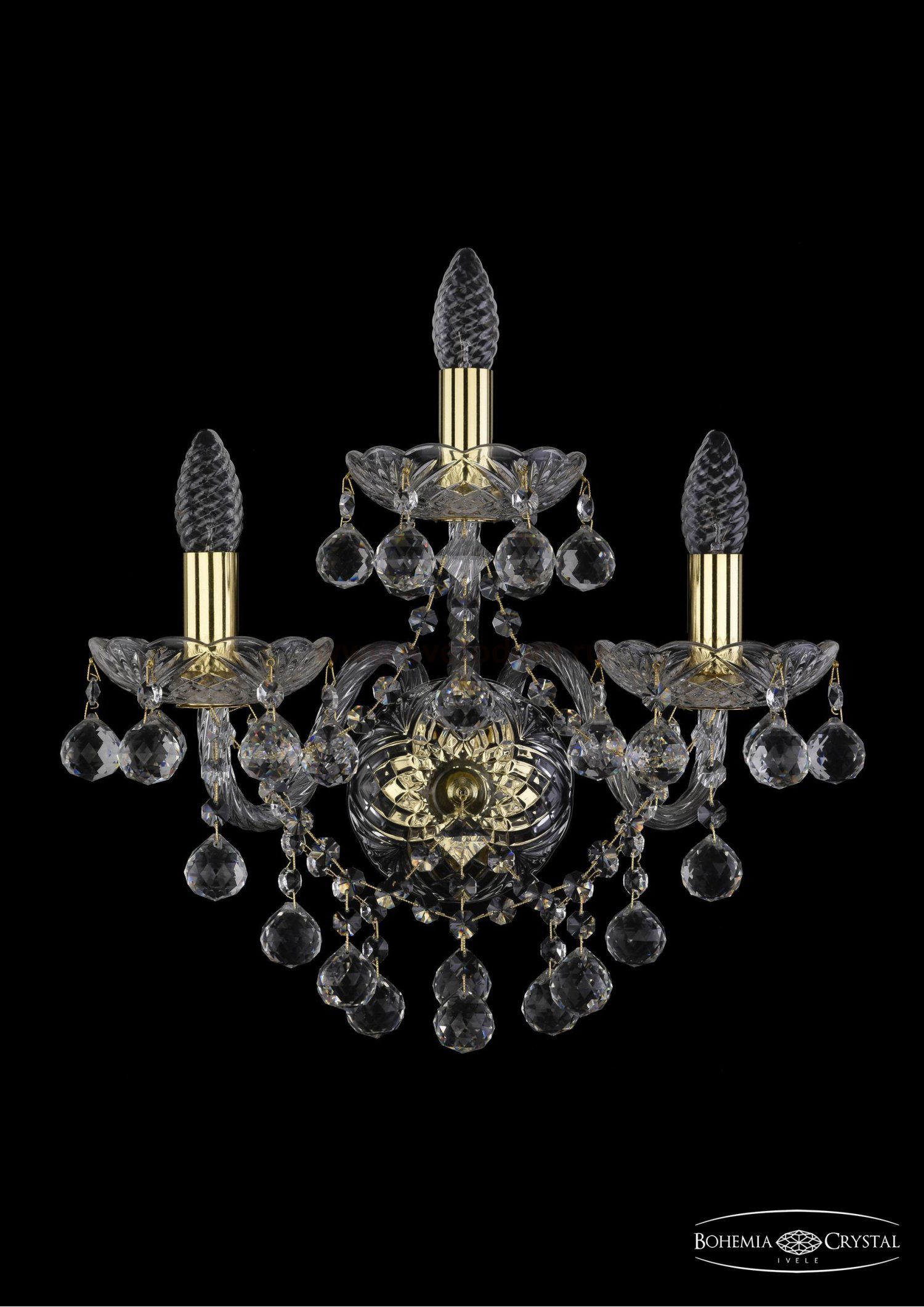 Светильник настенный бра Bohemia Ivele 1409B/2+1/160/XL/G