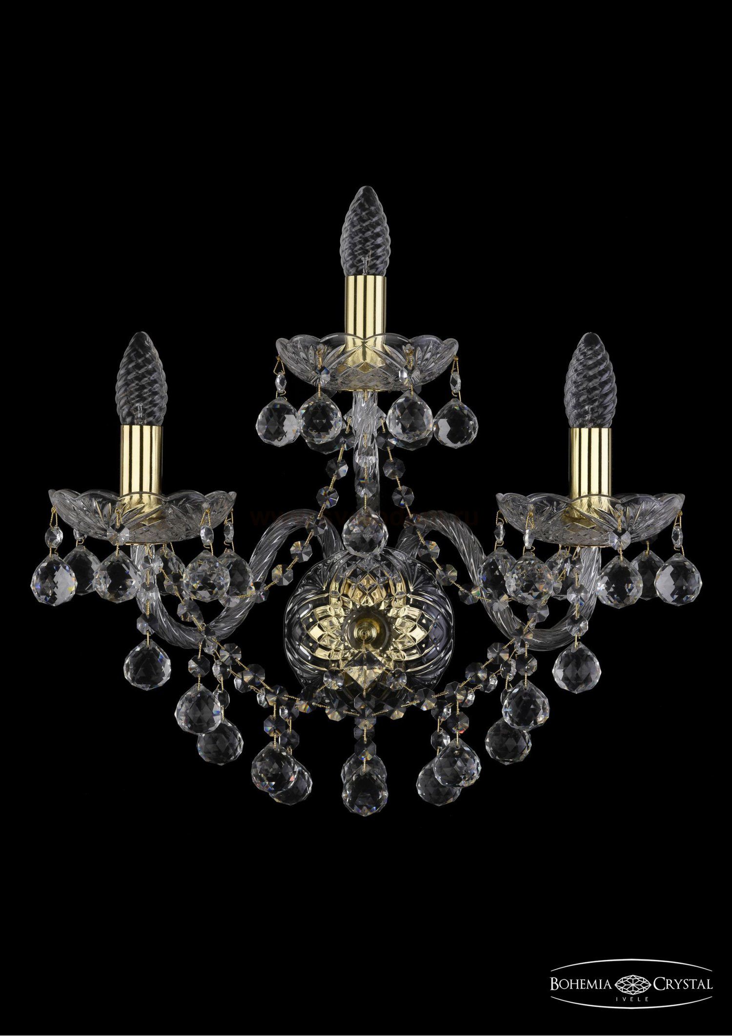 Светильник настенный бра Bohemia Ivele 1409B/2+1/195/XL/G