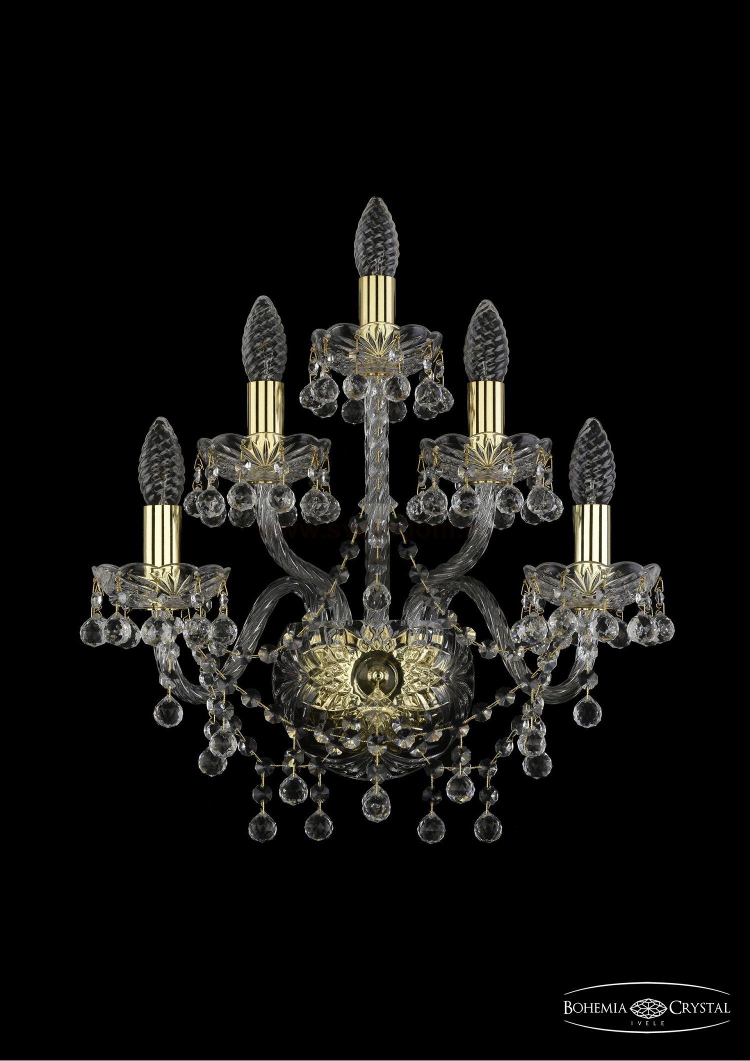 Светильник настенный бра Bohemia Ivele 1409B/2+2+1/160/G