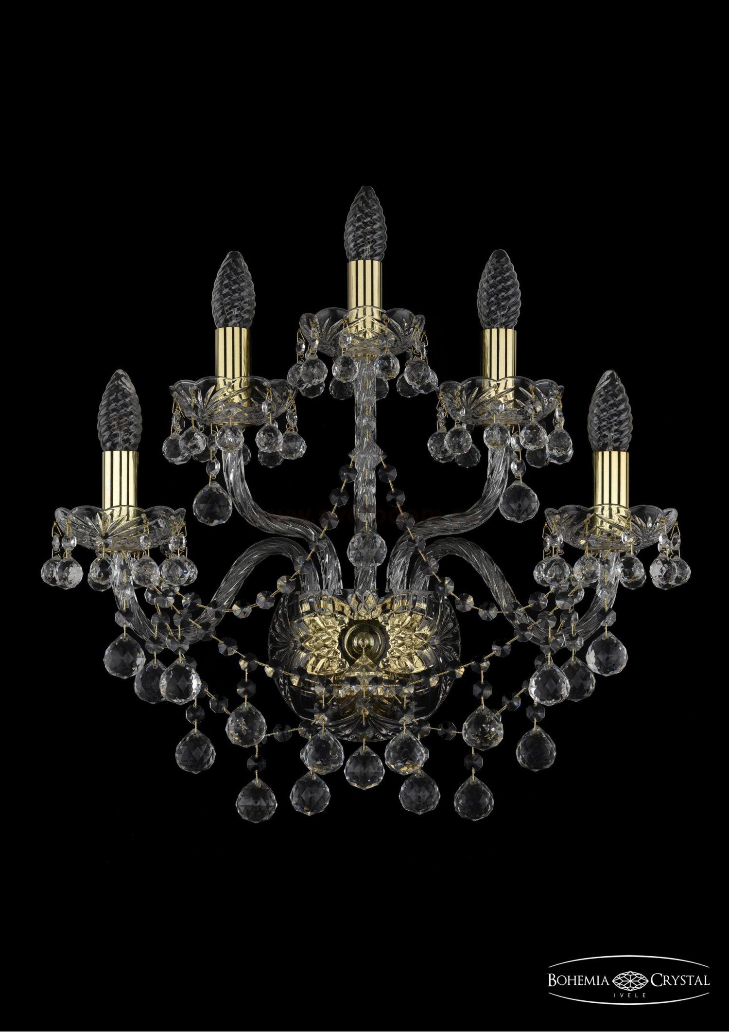 Светильник настенный бра Bohemia Ivele 1409B/2+2+1/195/XL/G