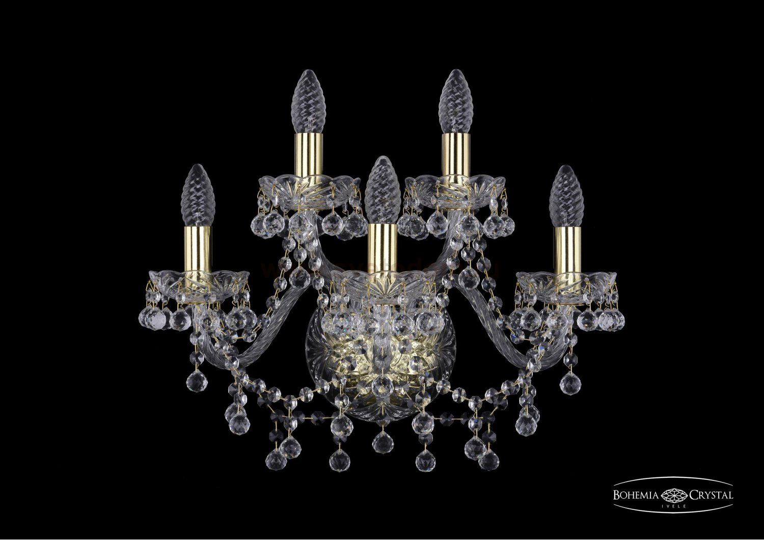 Светильник настенный бра Bohemia Ivele 1409B/3+2/160/G