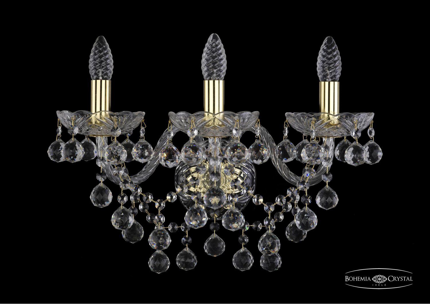 Светильник настенный бра Bohemia Ivele 1409B/3/195/XL/G