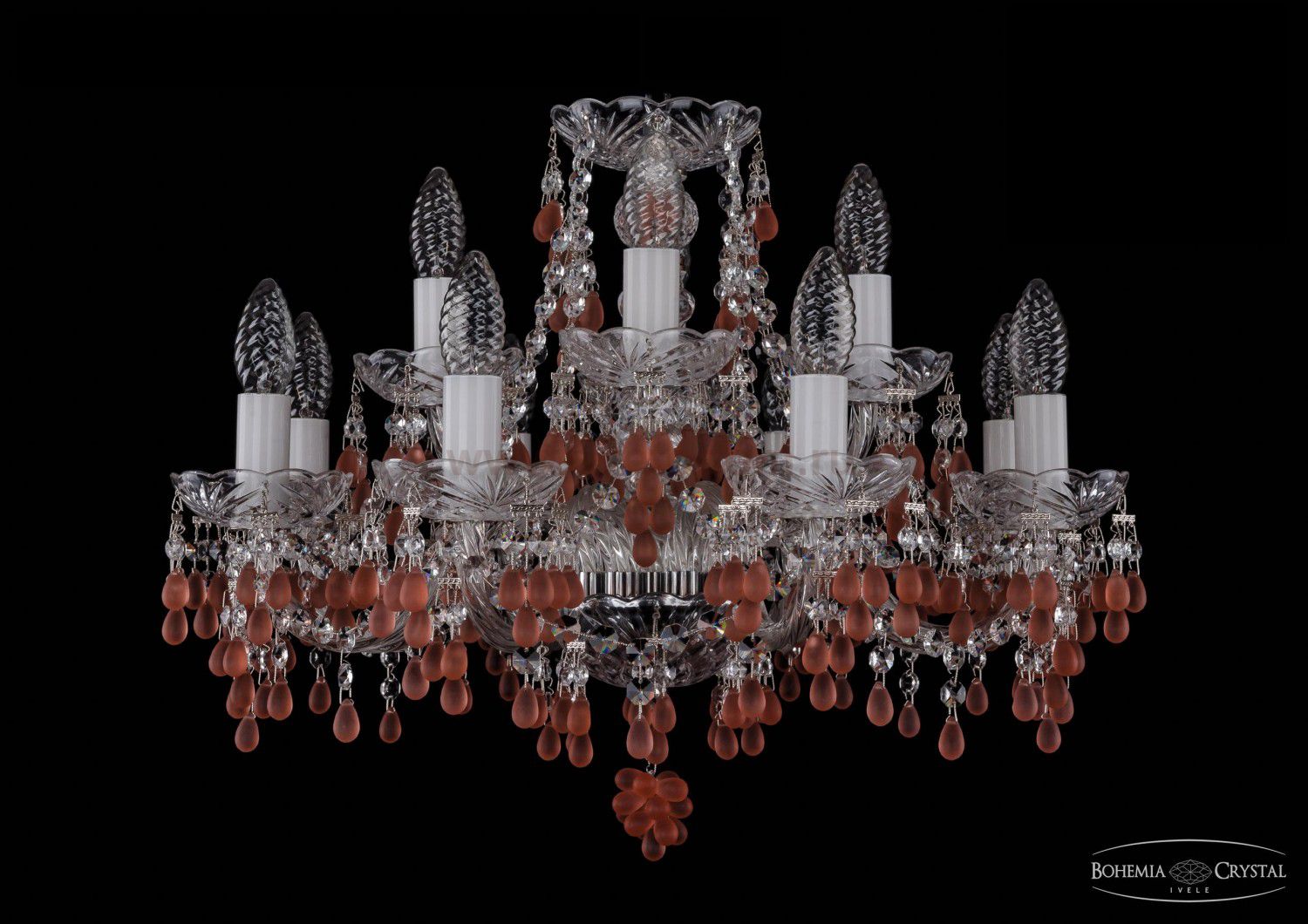 Люстра хрустальная Bohemia Ivele 1410/8+4/195/Ni/7010