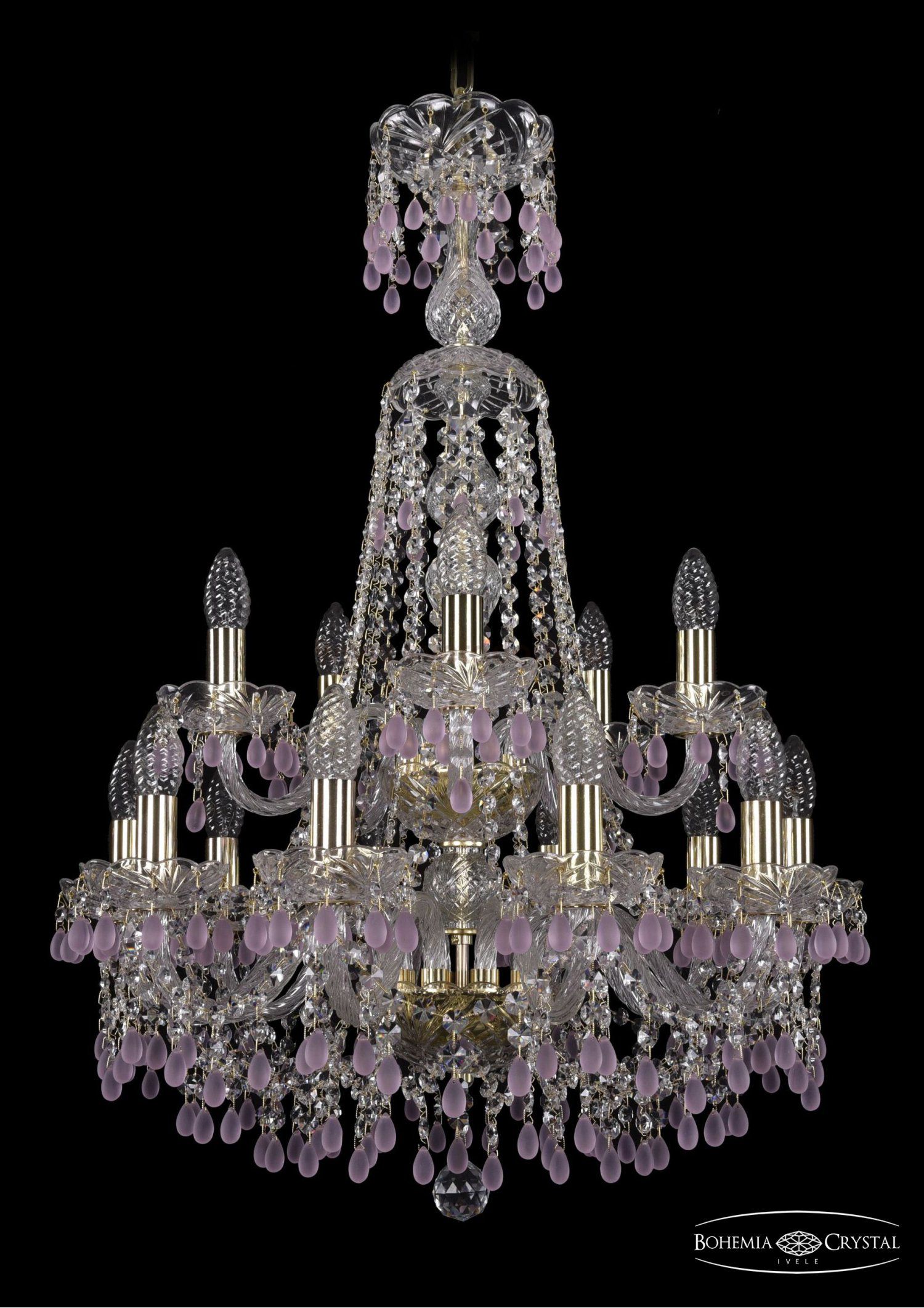 Люстра хрустальная Bohemia Ivele 1410/10+5/195/XL-84/2d/G/V7010