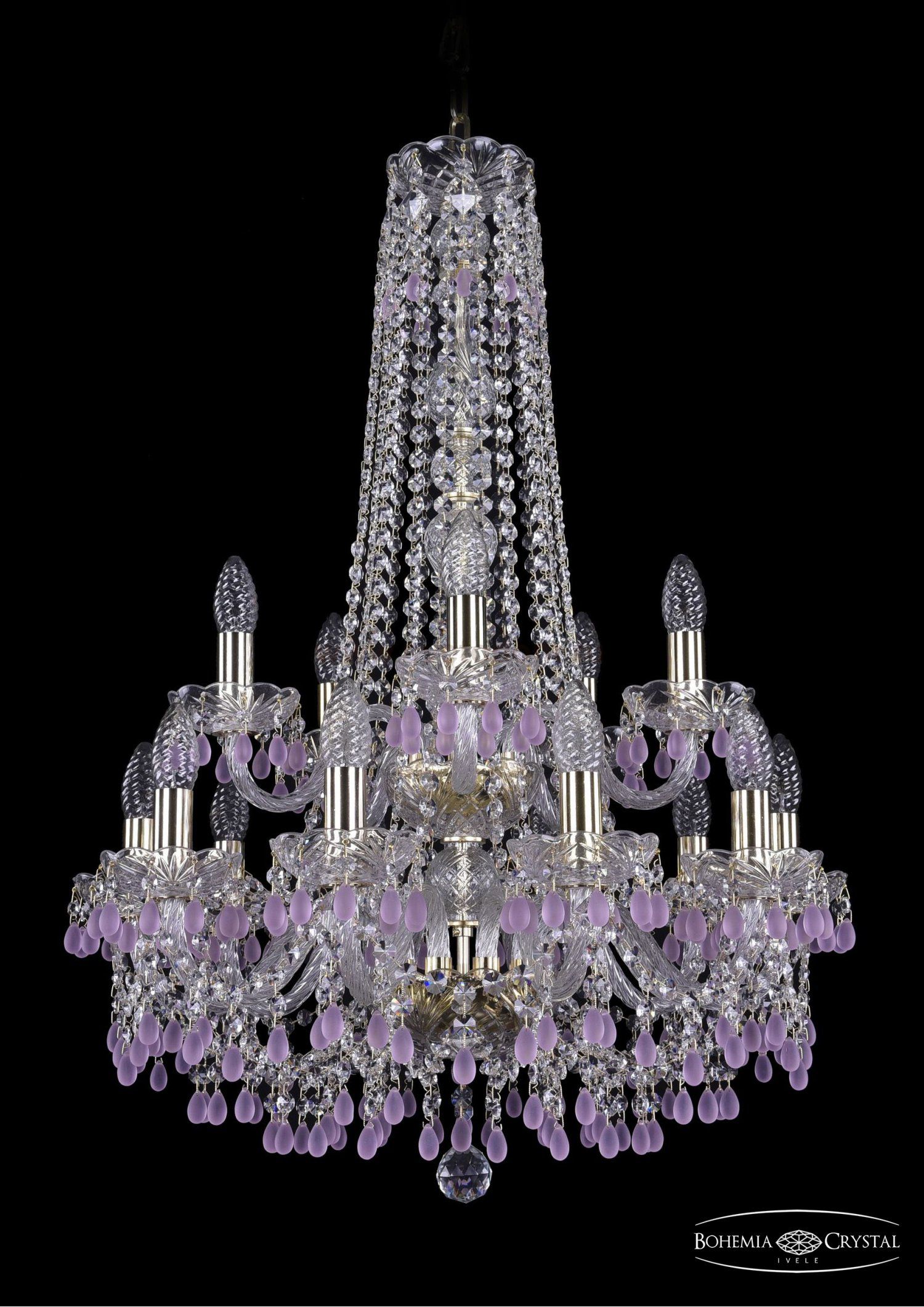 Люстра хрустальная Bohemia Ivele 1410/10+5/195/h-82/2d/G/V7010