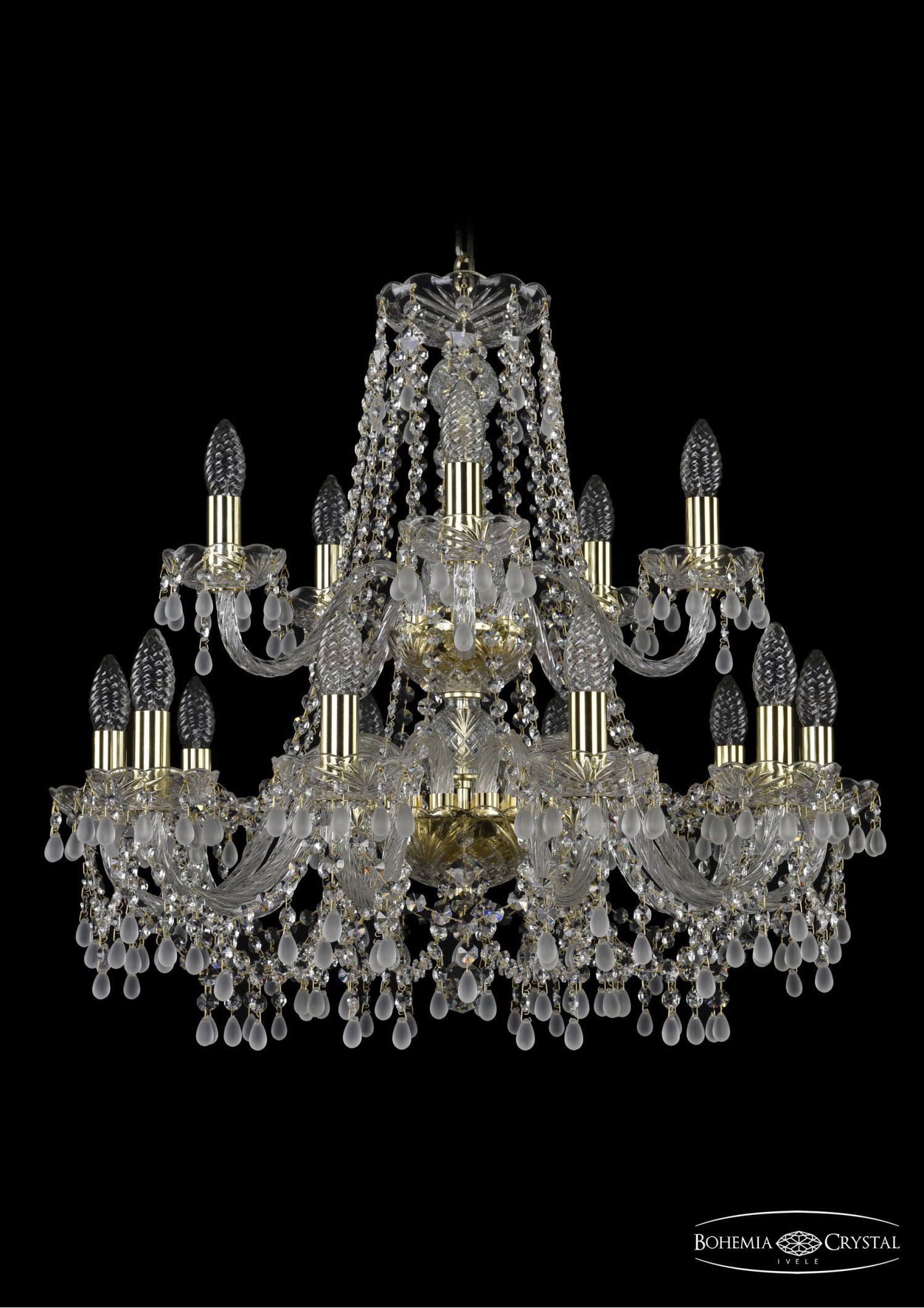 Люстра хрустальная Bohemia Ivele 1410/10+5/240/2d/G/V0300