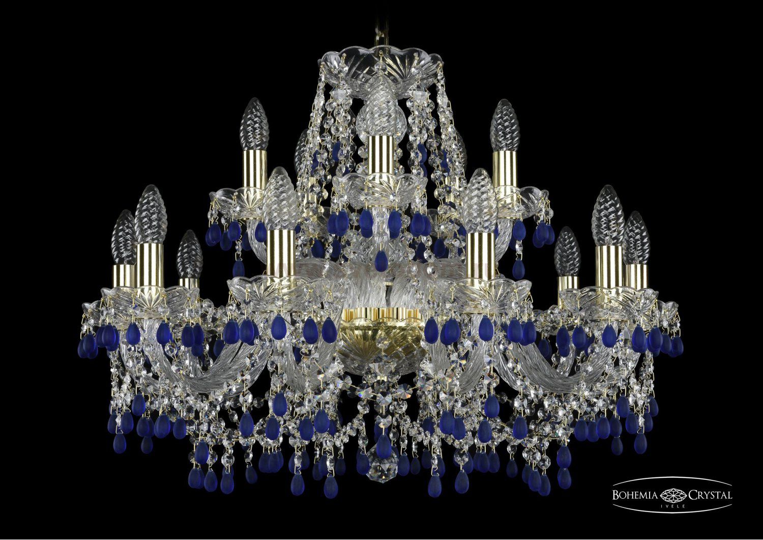 Люстра хрустальная Bohemia Ivele 1410/10+5/240/G/V3001