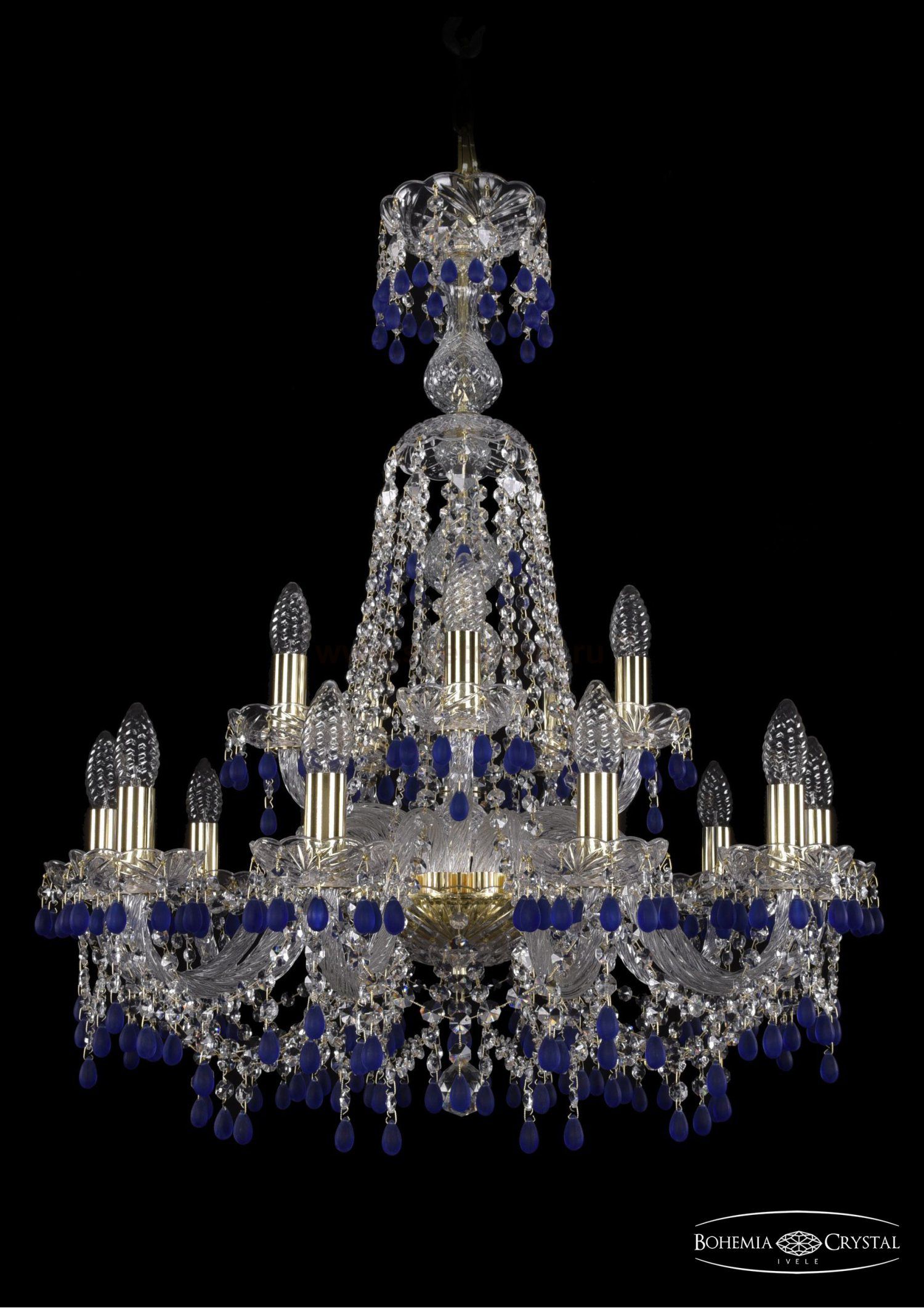 Люстра хрустальная Bohemia Ivele 1410/10+5/240/XL-80/G/V3001
