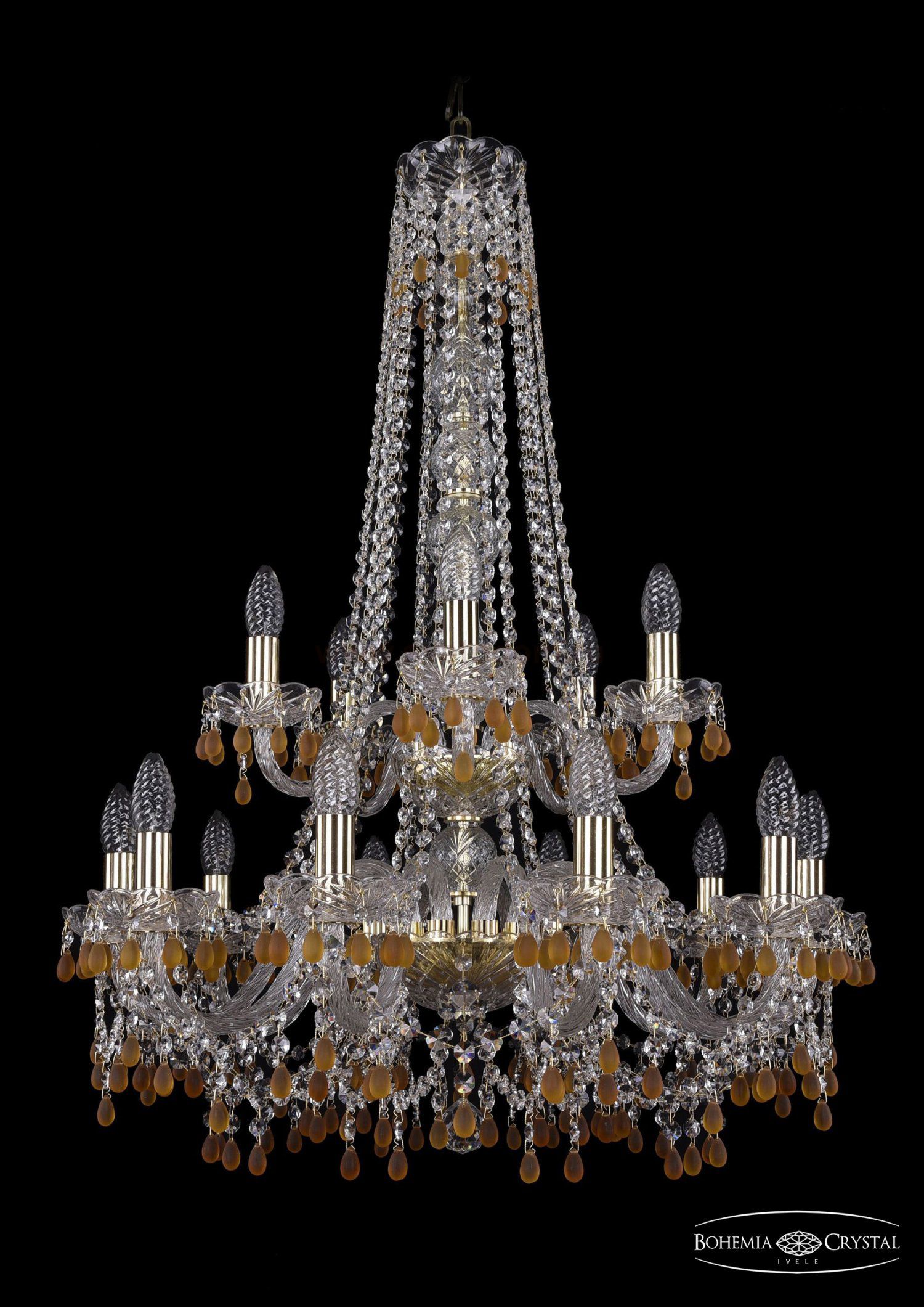 Люстра хрустальная Bohemia Ivele 1410/10+5/240/h-91/2d/G/V1003