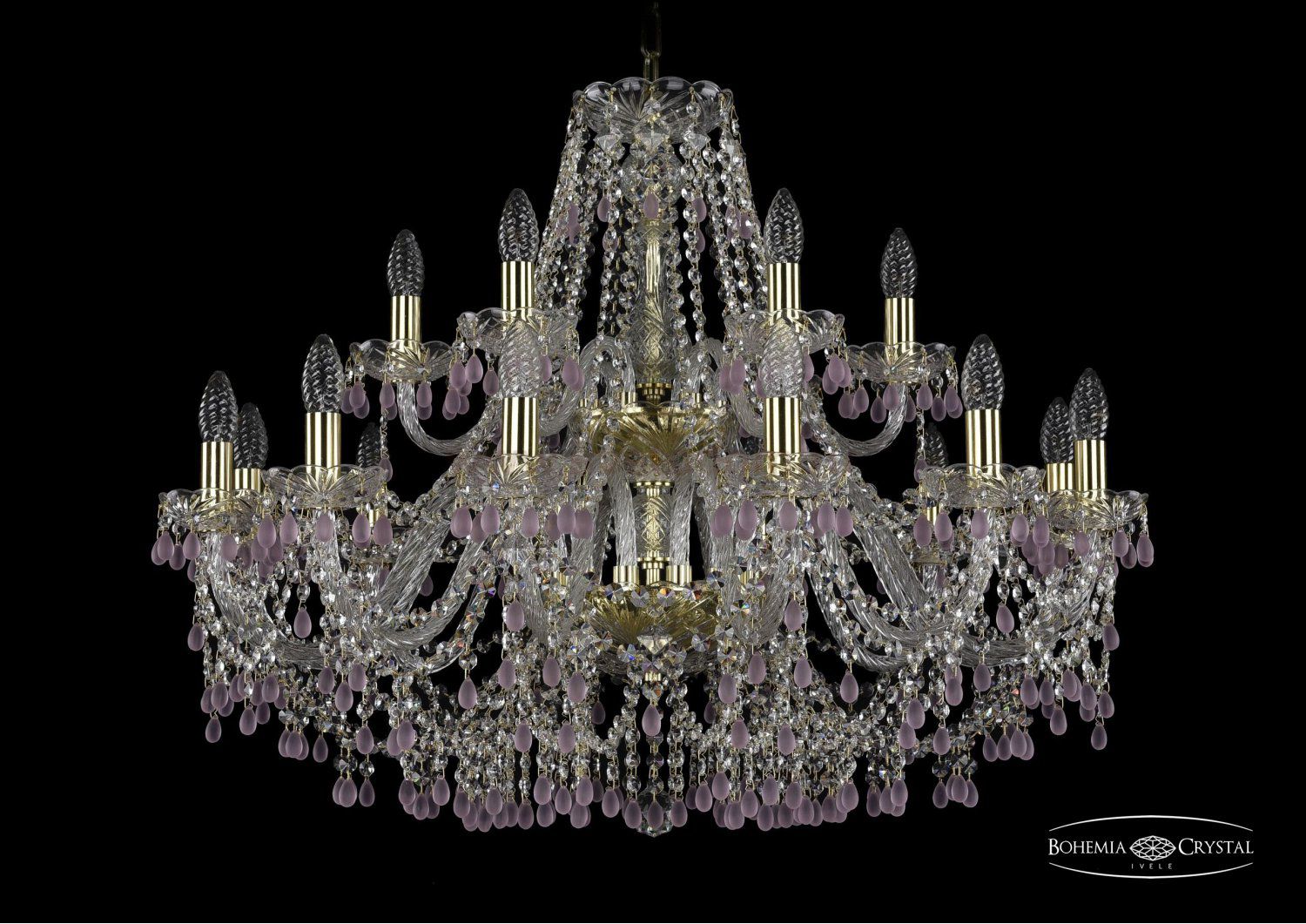 Люстра хрустальная Bohemia Ivele 1410/10+5/300/2d/G/V7010