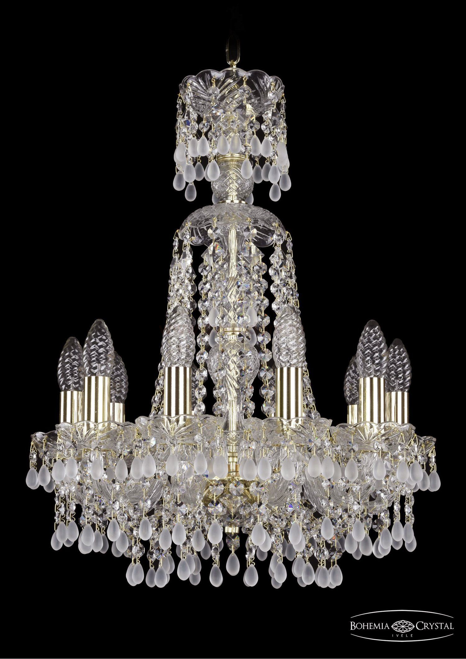 Люстра хрустальная Bohemia Ivele 1410/10/141/XL-58/G/V0300
