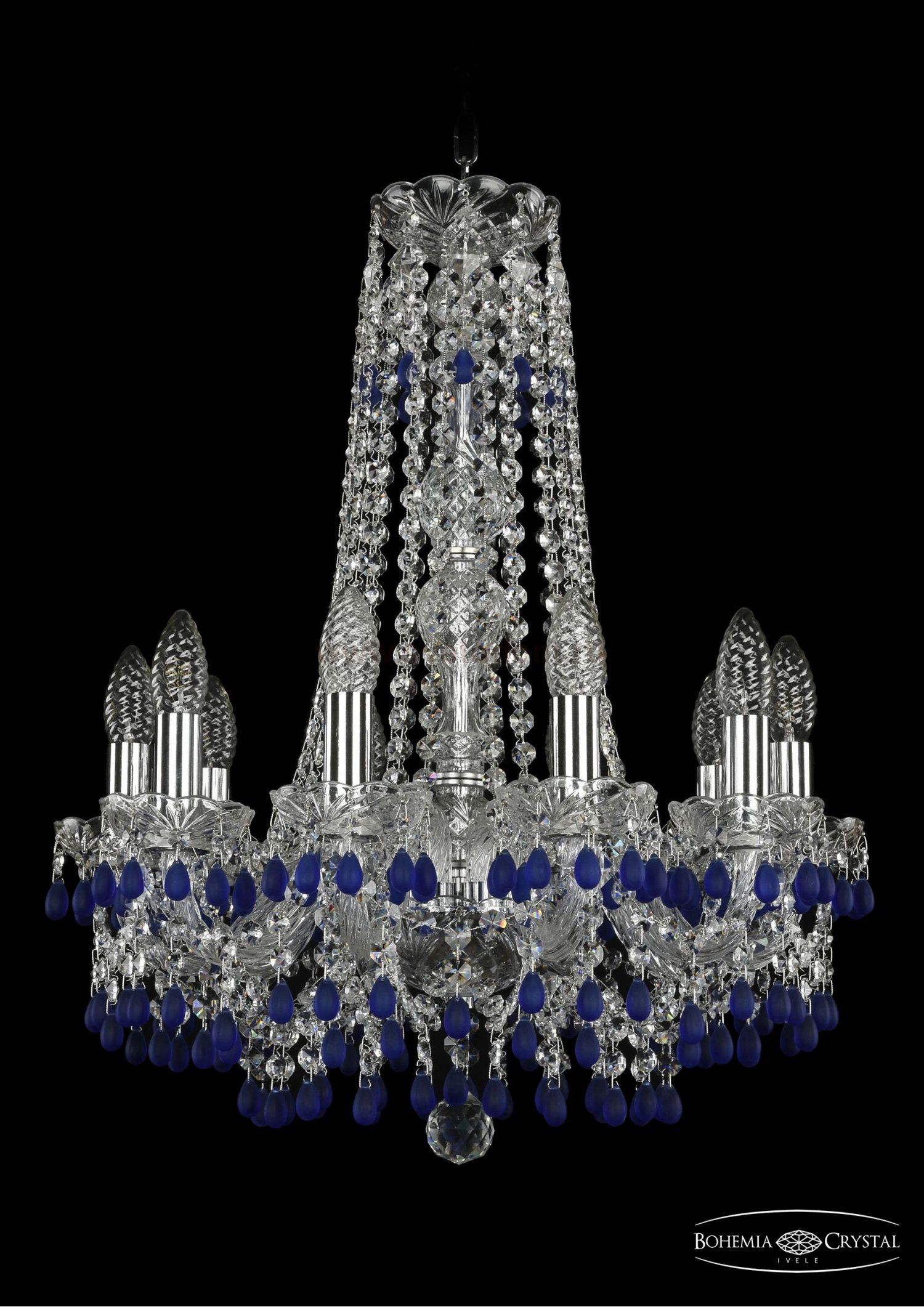 Люстра хрустальная Bohemia Ivele 1410/10/160/h-60/Ni/V3001