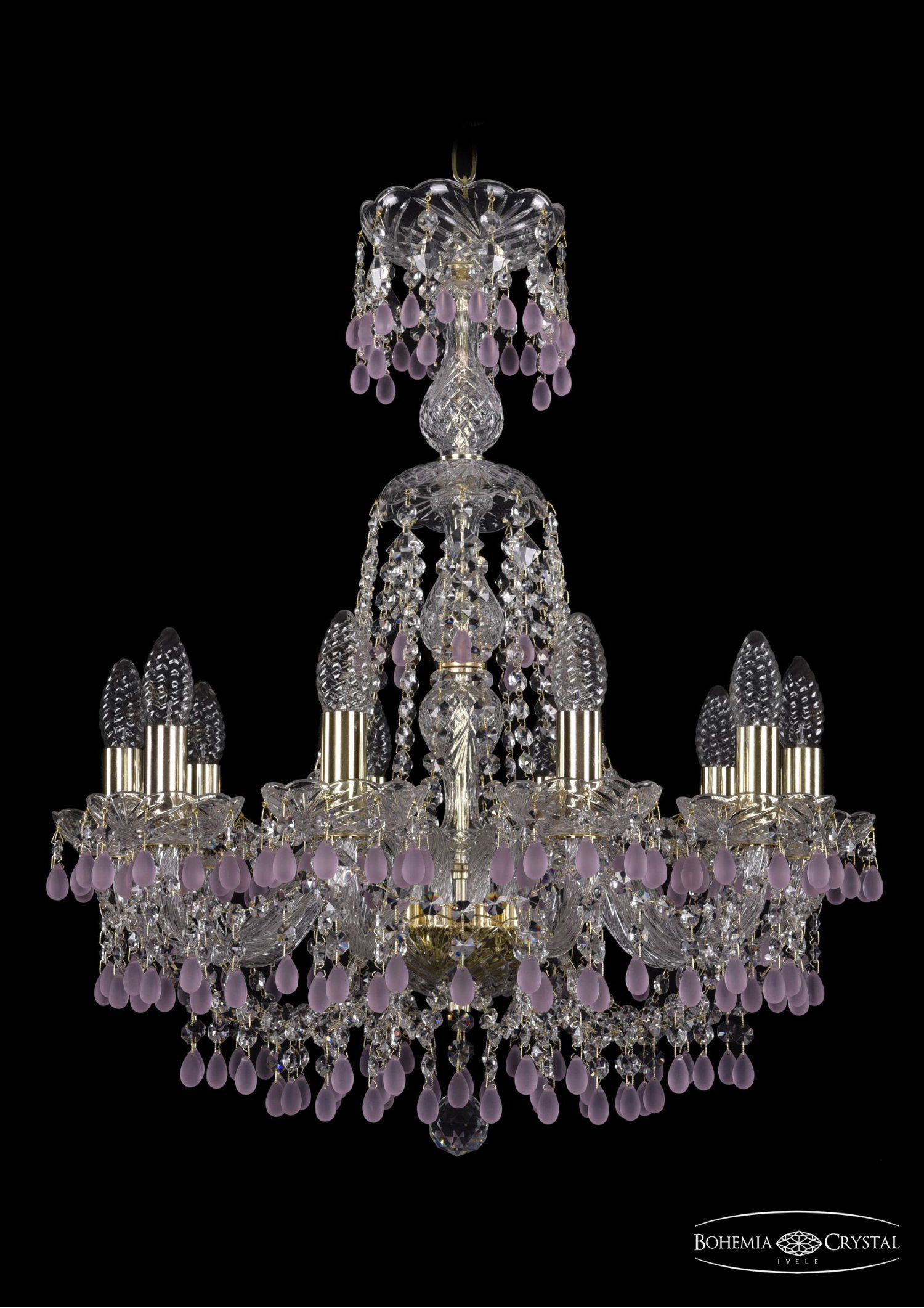 Люстра хрустальная Bohemia Ivele 1410/10/195/XL-66/G/V7010