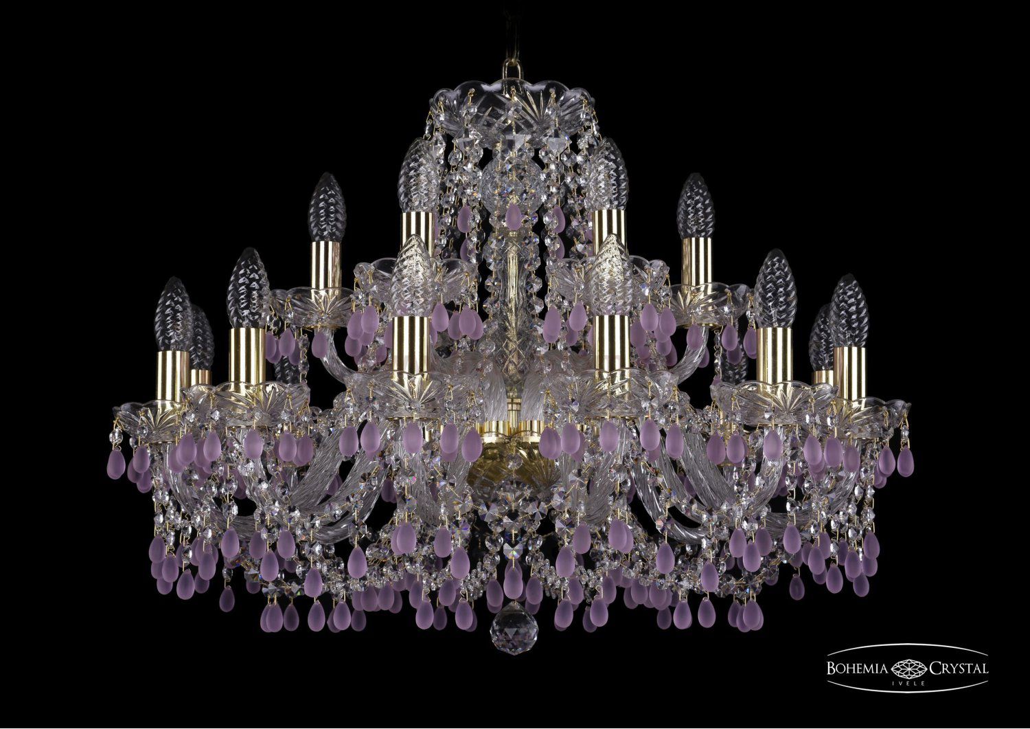 Люстра хрустальная Bohemia Ivele 1410/12+6/240/G/V7010