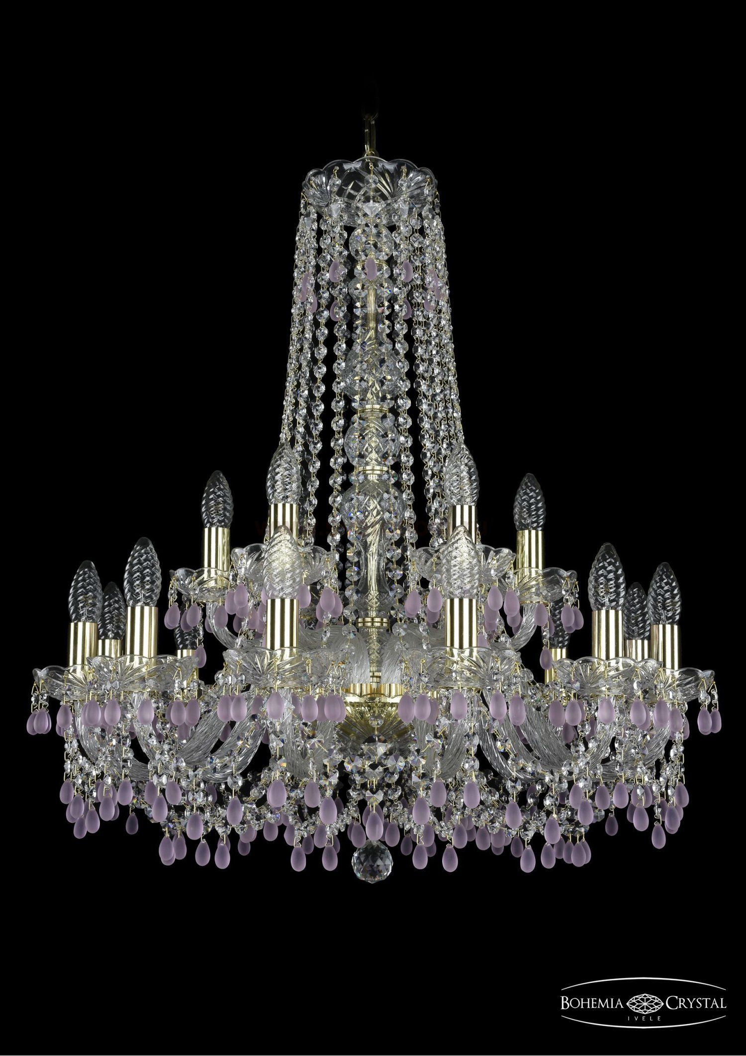 Люстра хрустальная Bohemia Ivele 1410/12+6/240/h-74/G/V7010