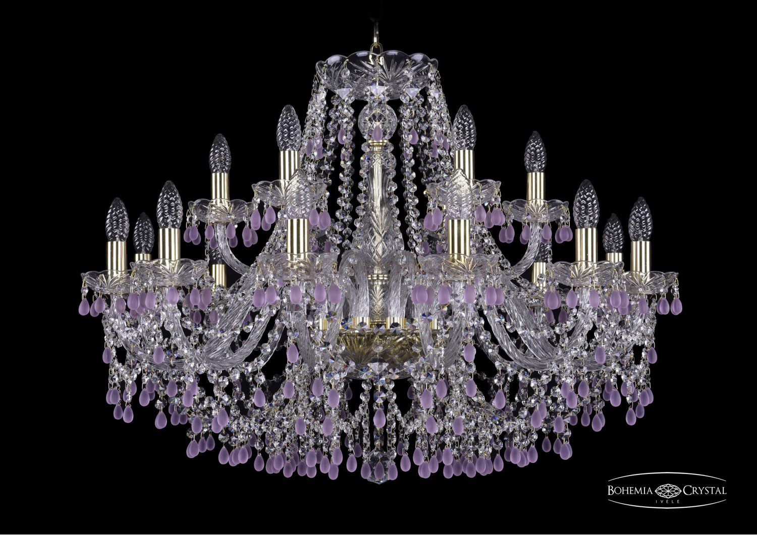 Люстра хрустальная Bohemia Ivele 1410/12+6/300/G/V7010