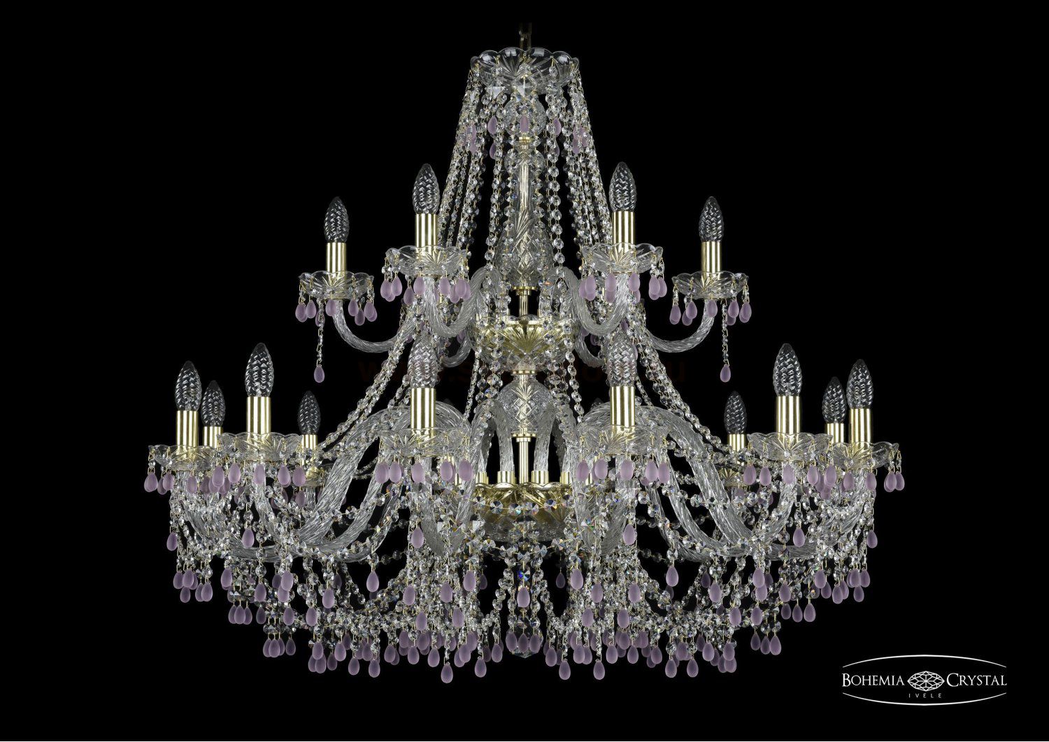 Люстра хрустальная Bohemia Ivele 1410/12+6/360/2d/G/V7010