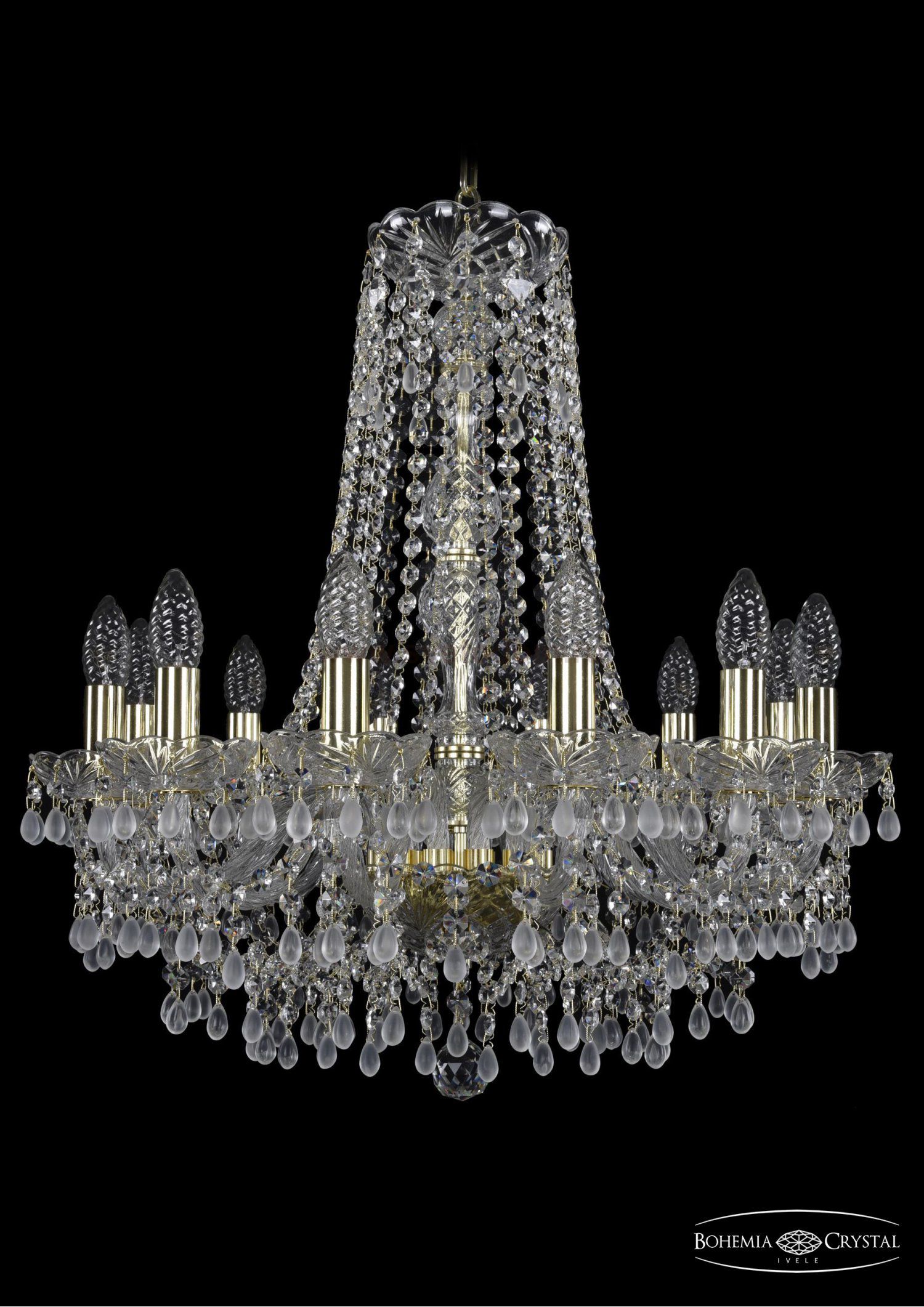Люстра хрустальная Bohemia Ivele 1410/12/195/h-60/G/V0300