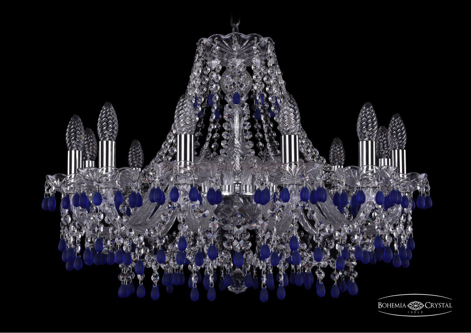 Люстра хрустальная Bohemia Ivele 1410/12/240/Ni/V3001