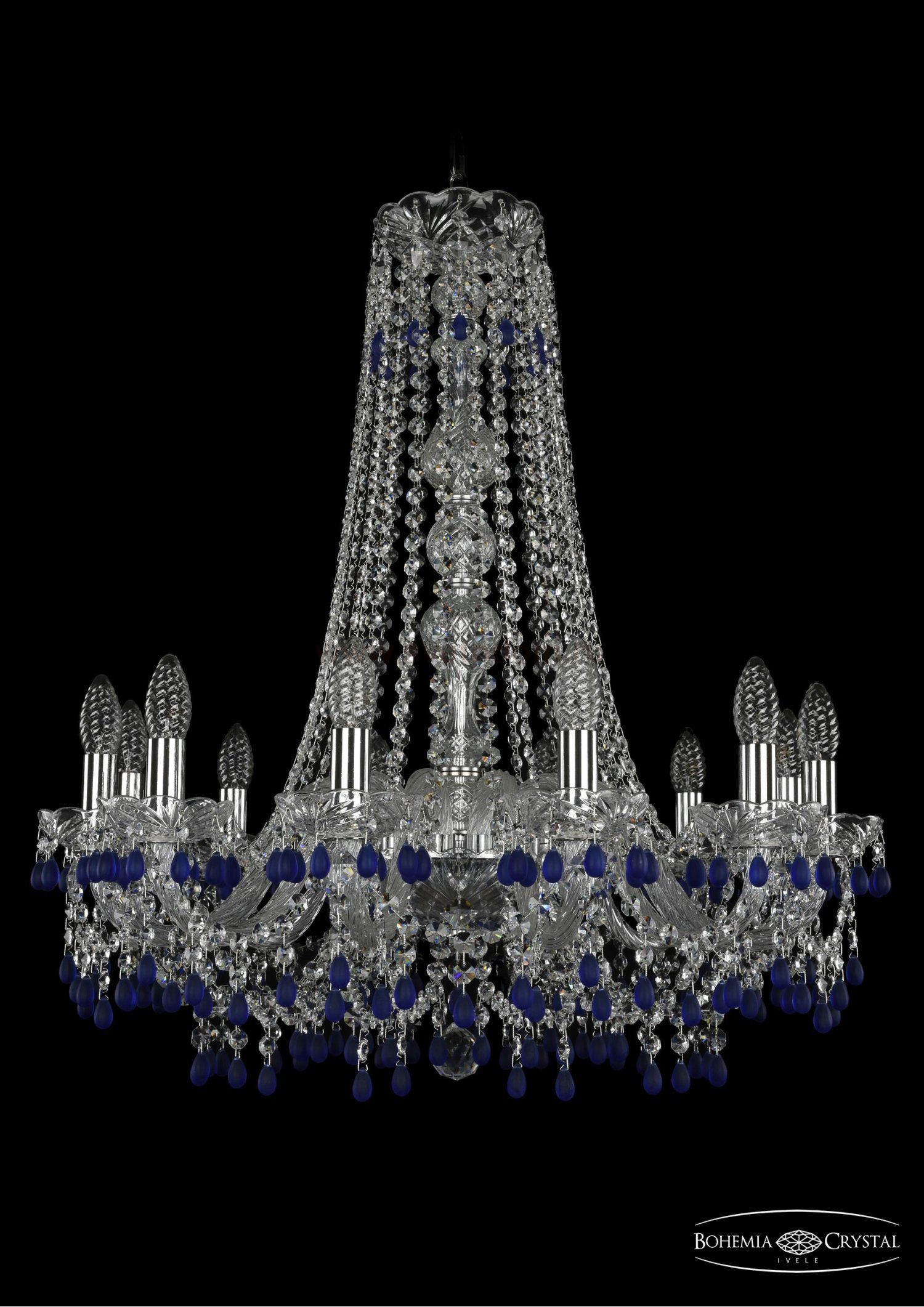 Люстра хрустальная Bohemia Ivele 1410/12/240/h-74/Ni/V3001