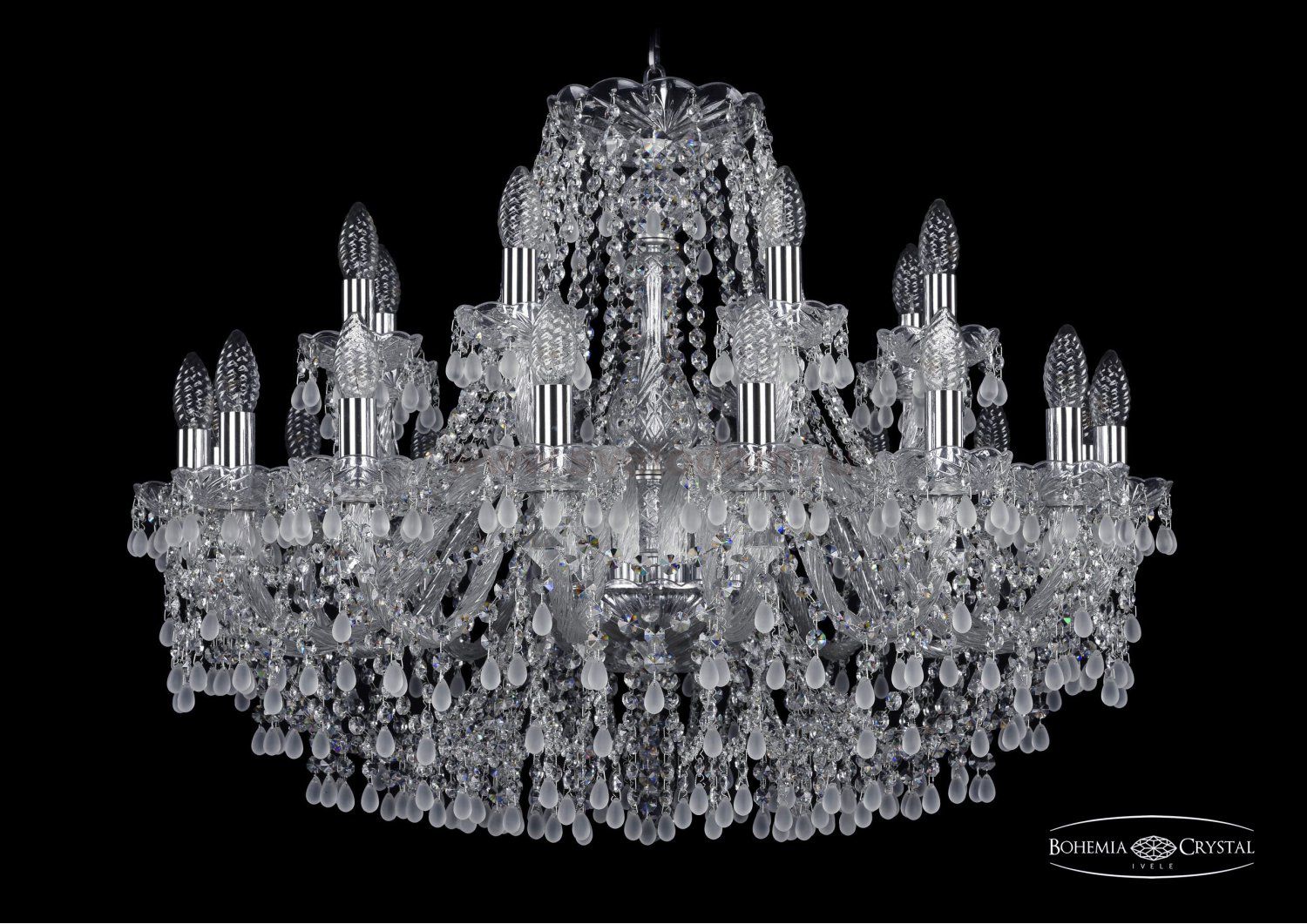 Люстра хрустальная Bohemia Ivele 1410/16+8/300/Ni/V0300