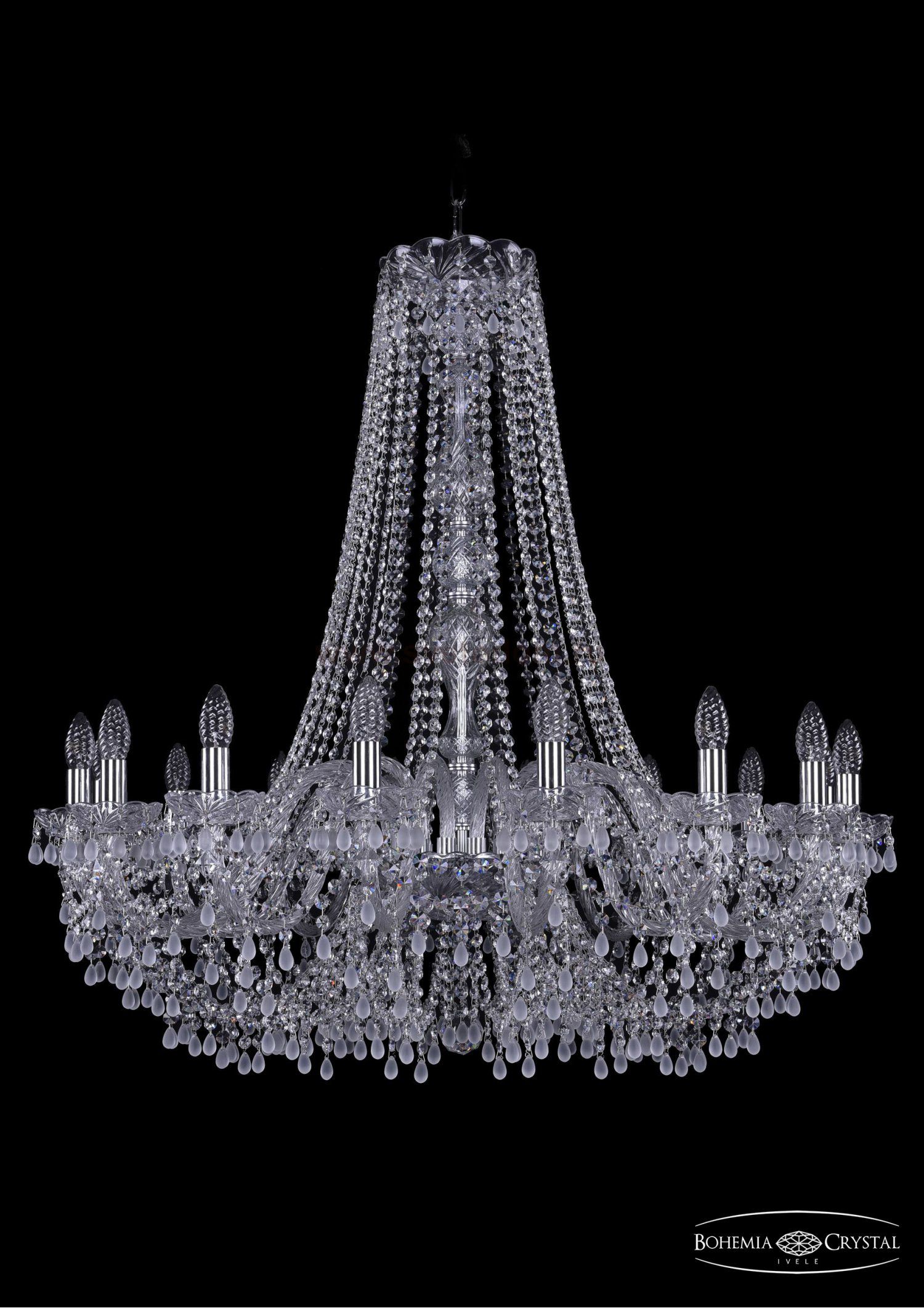 Люстра хрустальная Bohemia Ivele 1410/16/360/h-95/Ni/V0300