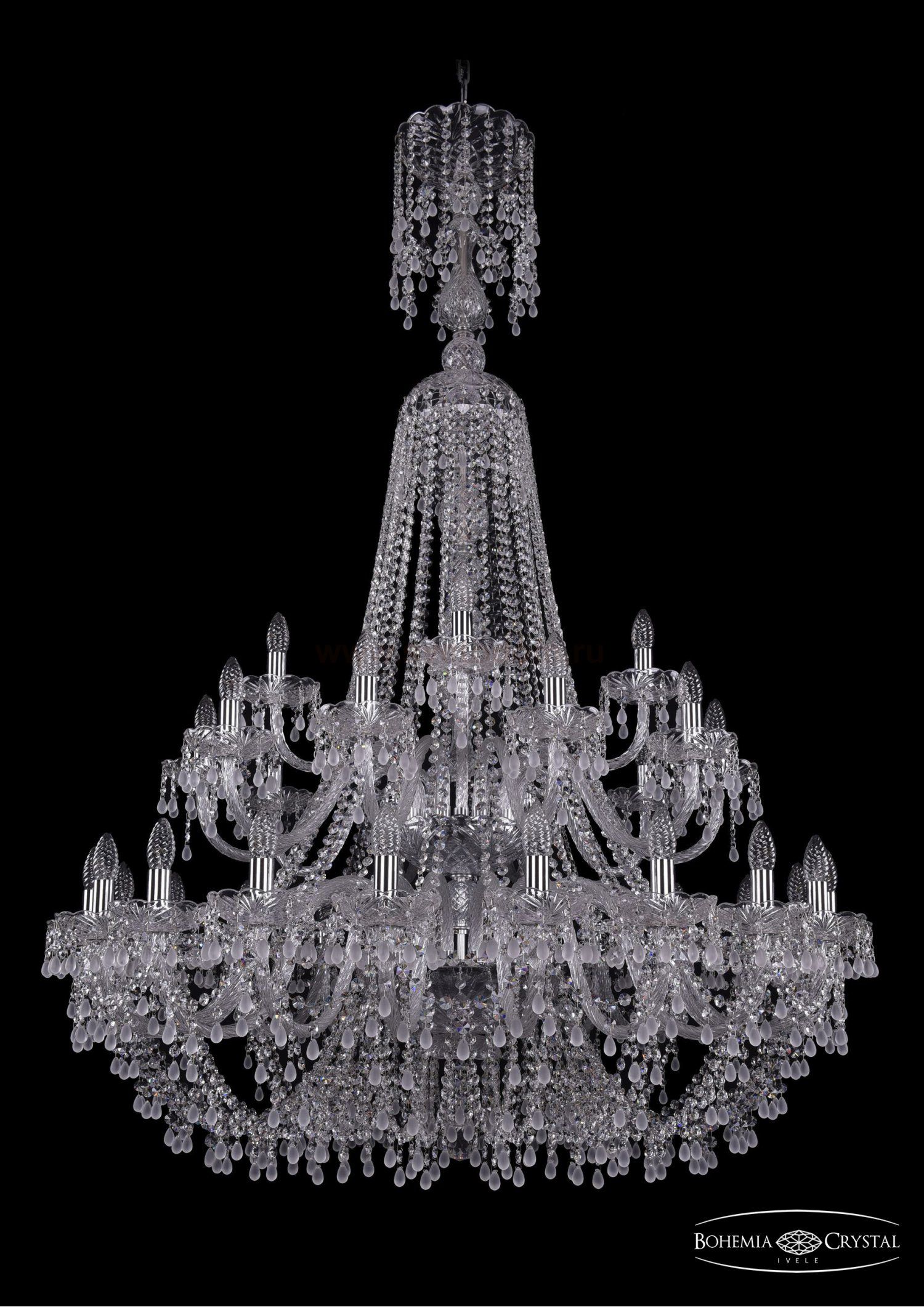 Люстра хрустальная Bohemia Ivele 1410/20+10+5/400/XL-160/2d/Ni/V0300