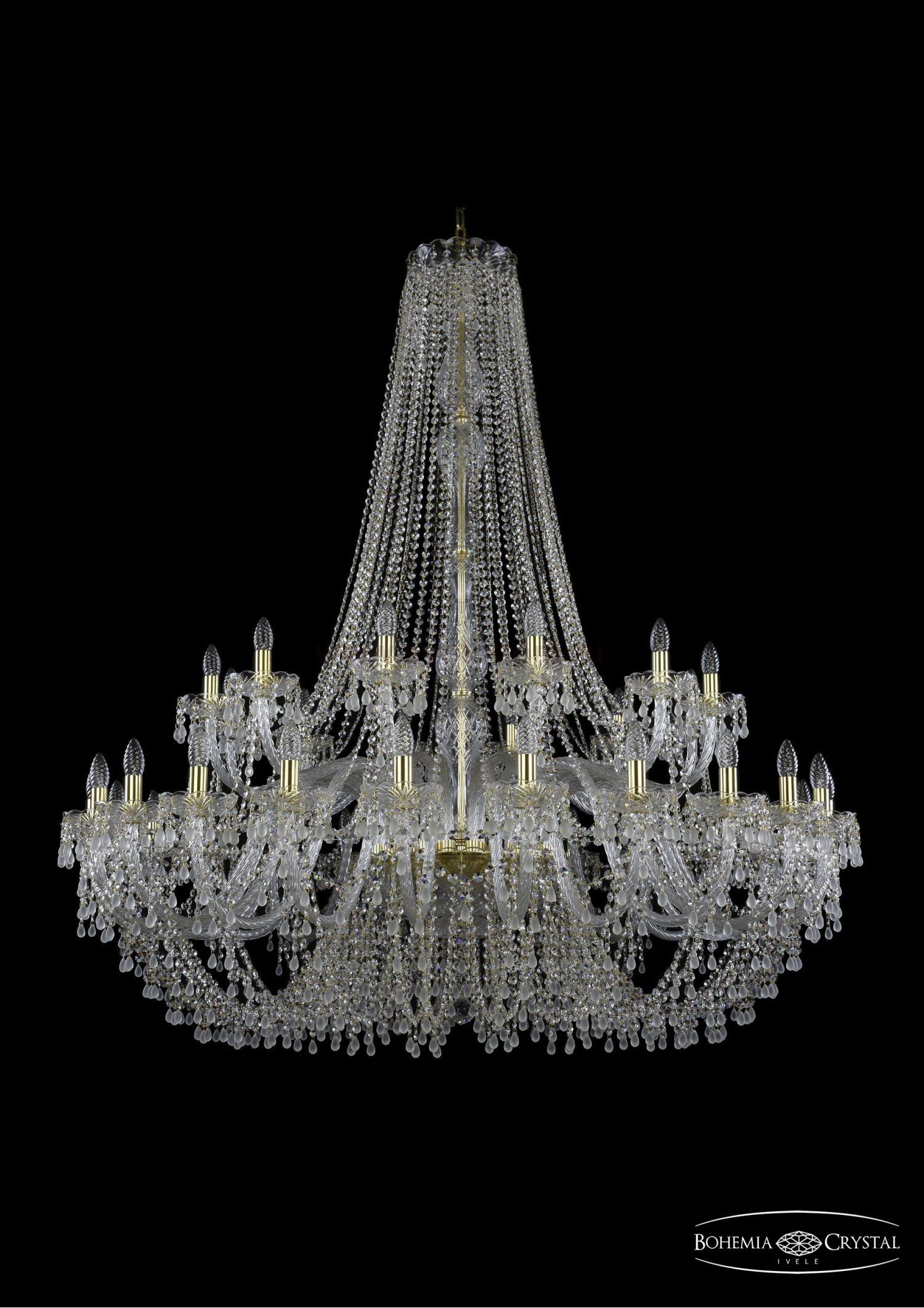 Люстра хрустальная Bohemia Ivele 1410/24+12/530/h-156/G/V0300