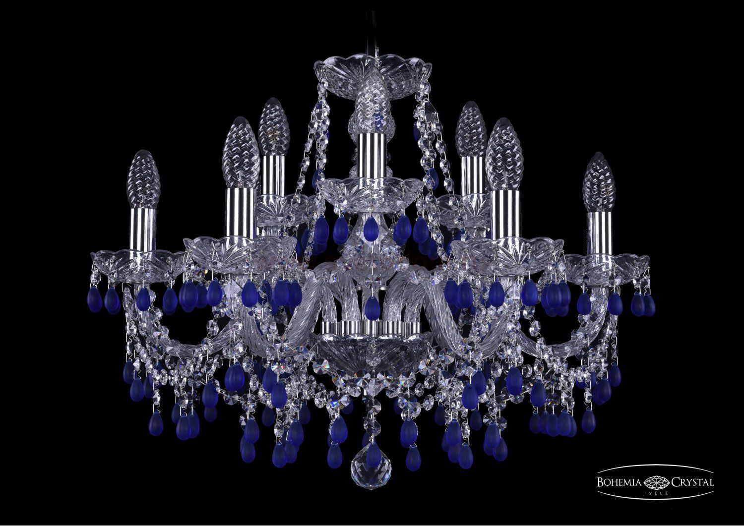 Люстра хрустальная Bohemia Ivele 1410/6+3/195/Ni/V3001