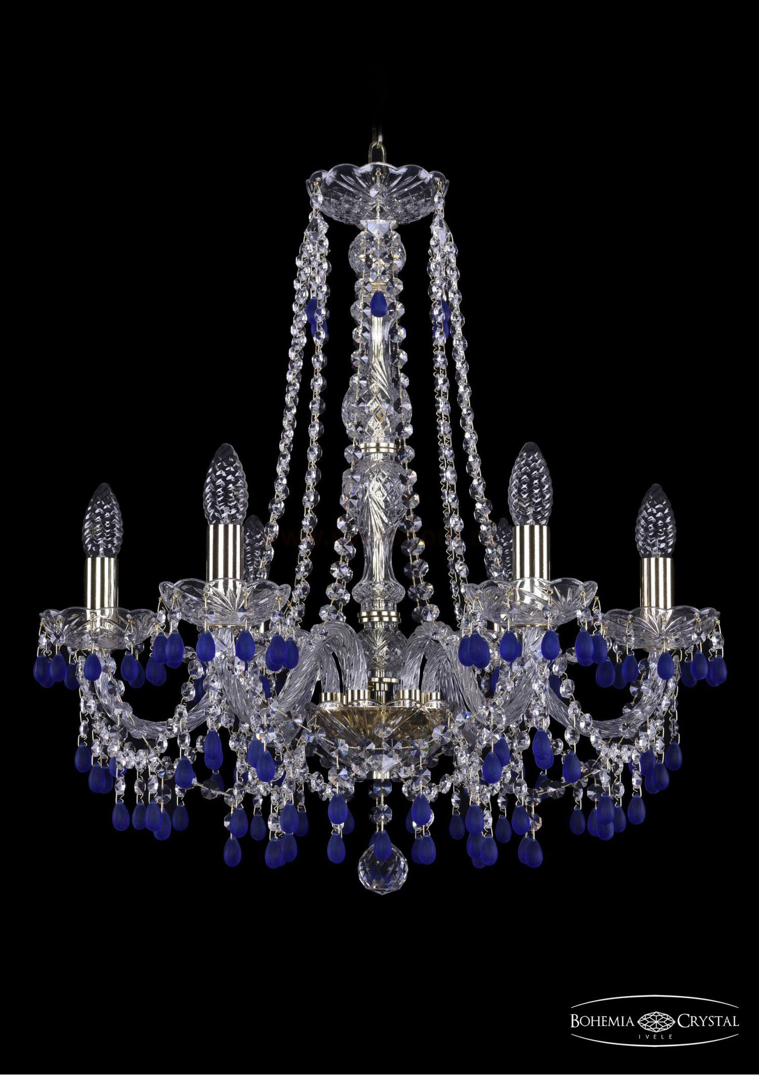 Люстра хрустальная Bohemia Ivele 1410/6/195/h-60/G/V3001