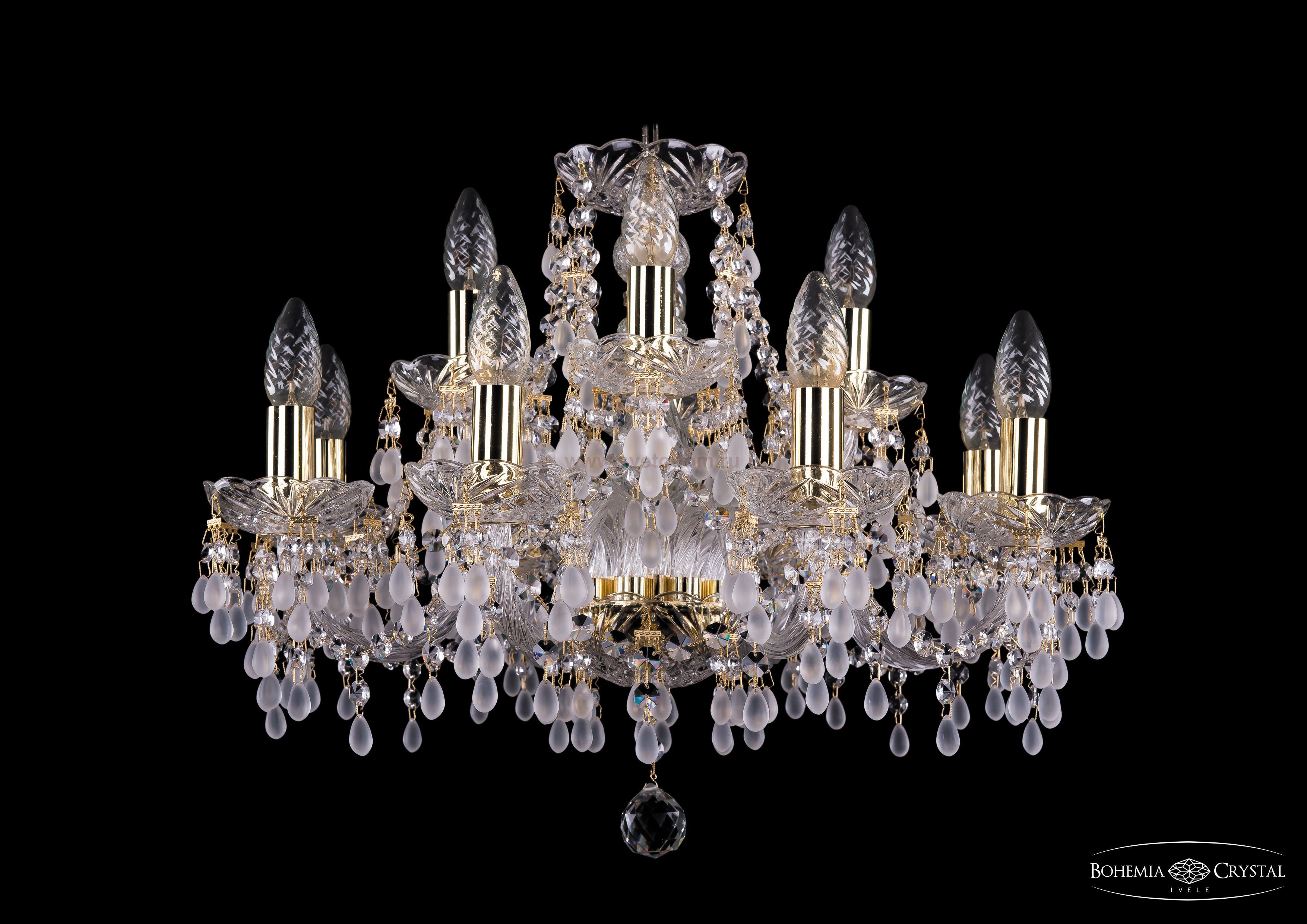 Люстра хрустальная Bohemia Ivele 1410/8+4/195/G/V0300