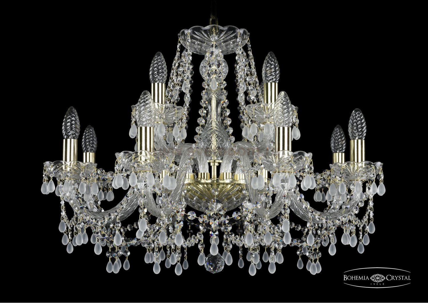Люстра хрустальная Bohemia Ivele 1410/8+4/240/G/V0300