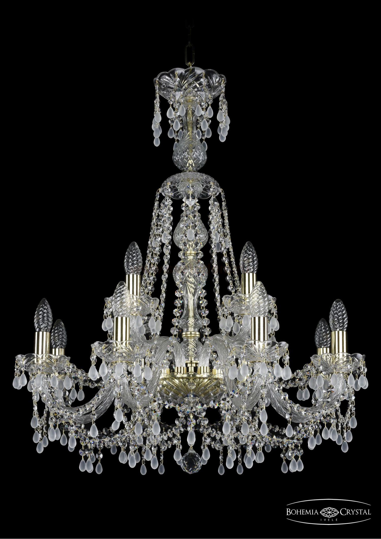Люстра хрустальная Bohemia Ivele 1410/8+4/240/XL-80/G/V0300