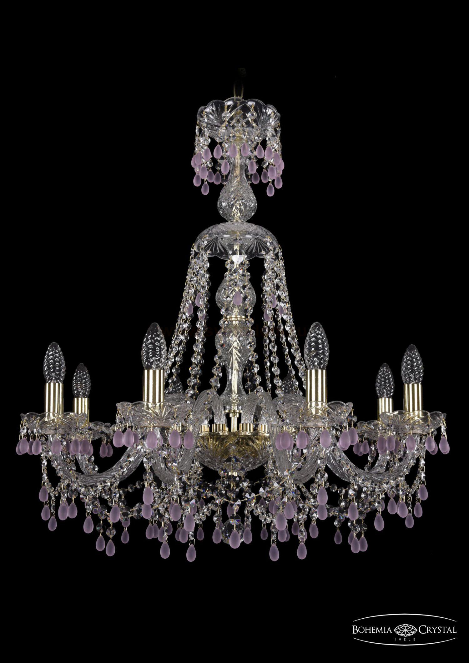 Люстра хрустальная Bohemia Ivele 1410/8/240/XL-74/G/V7010