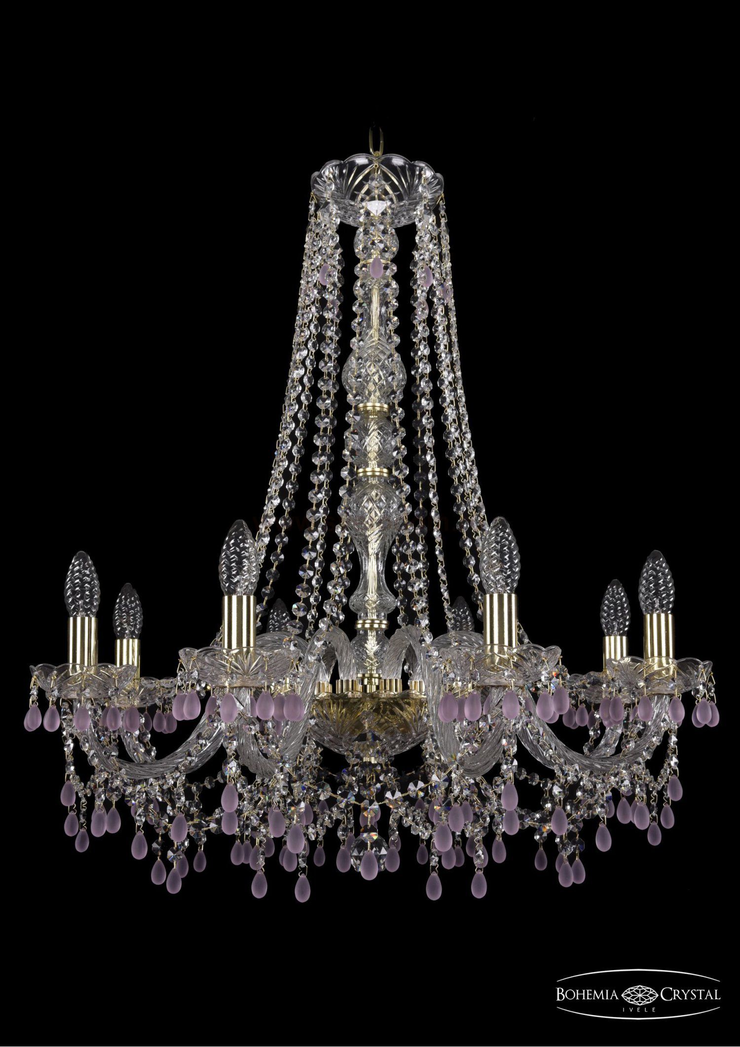 Люстра хрустальная Bohemia Ivele 1410/8/240/h-74/G/V7010