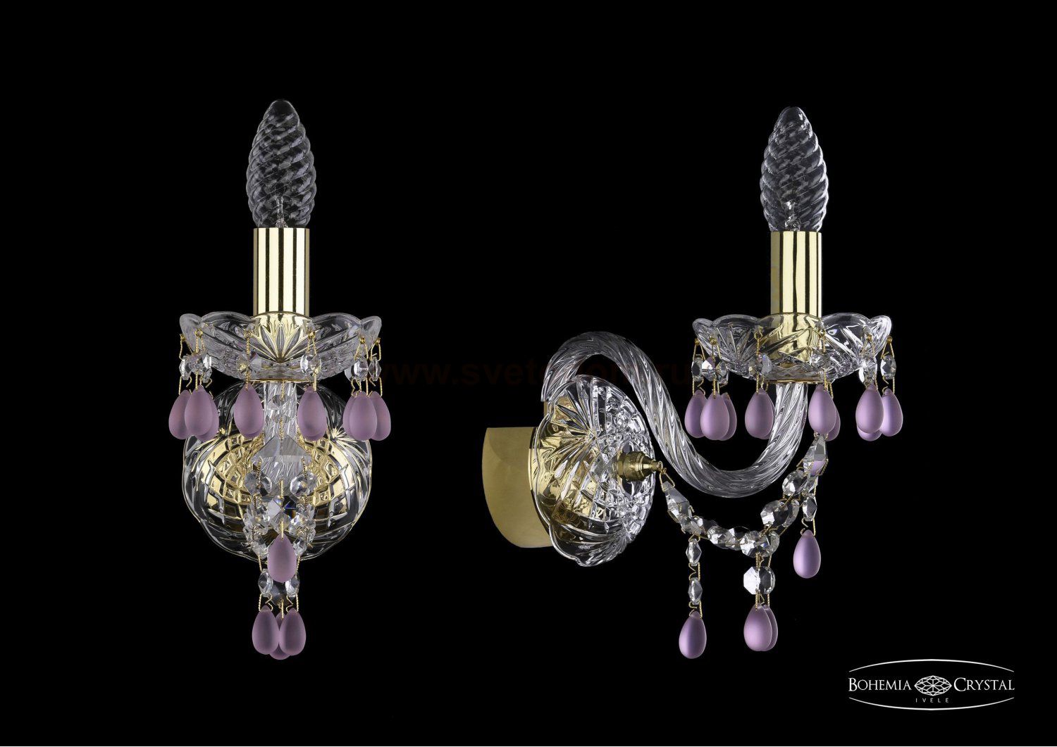 Светильник настенный бра Bohemia Ivele 1410B/1/141/G/V7010