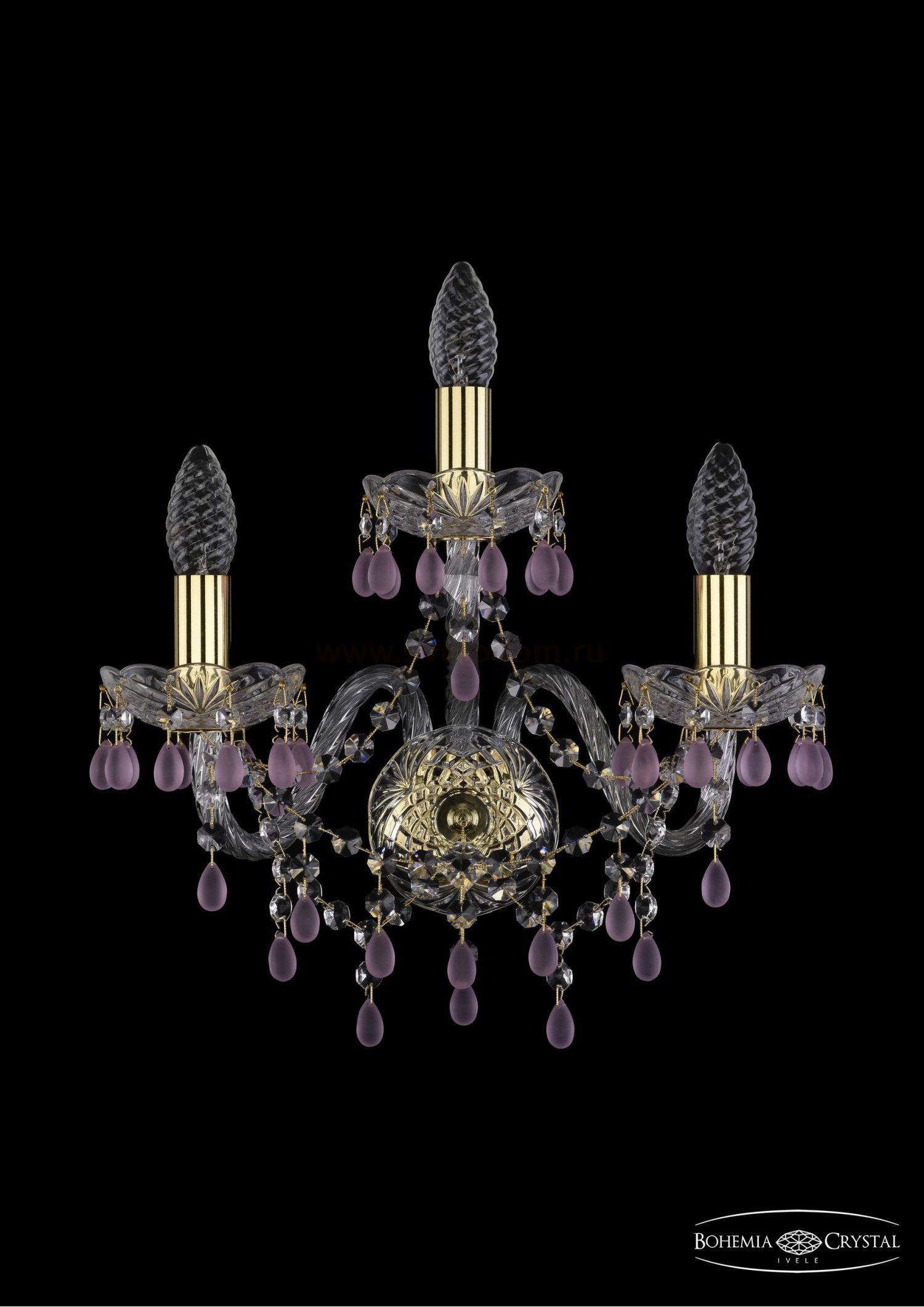 Светильник настенный бра Bohemia Ivele 1410B/2+1/160/G/V7010