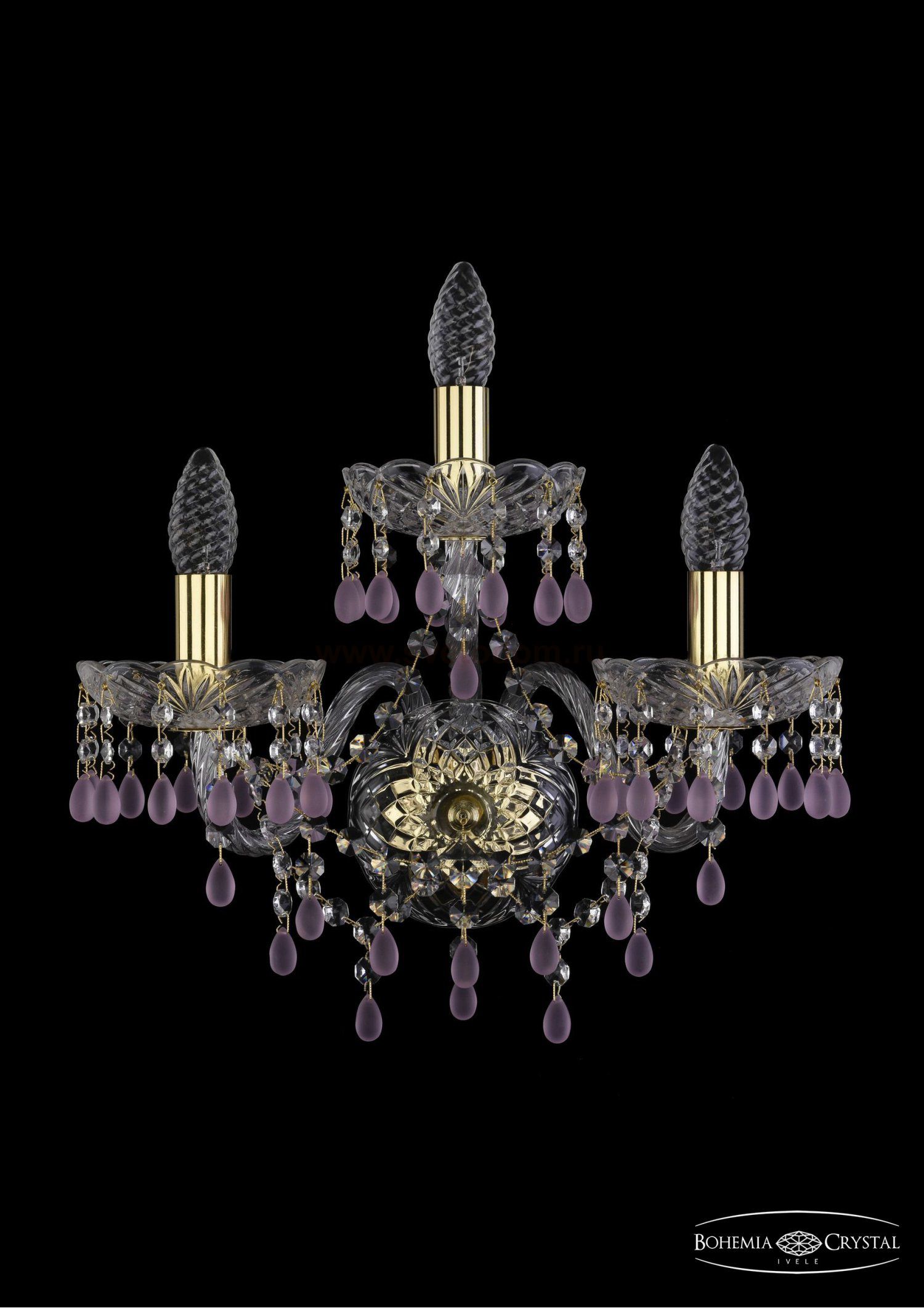 Светильник настенный бра Bohemia Ivele 1410B/2+1/160/XL/G/V7010