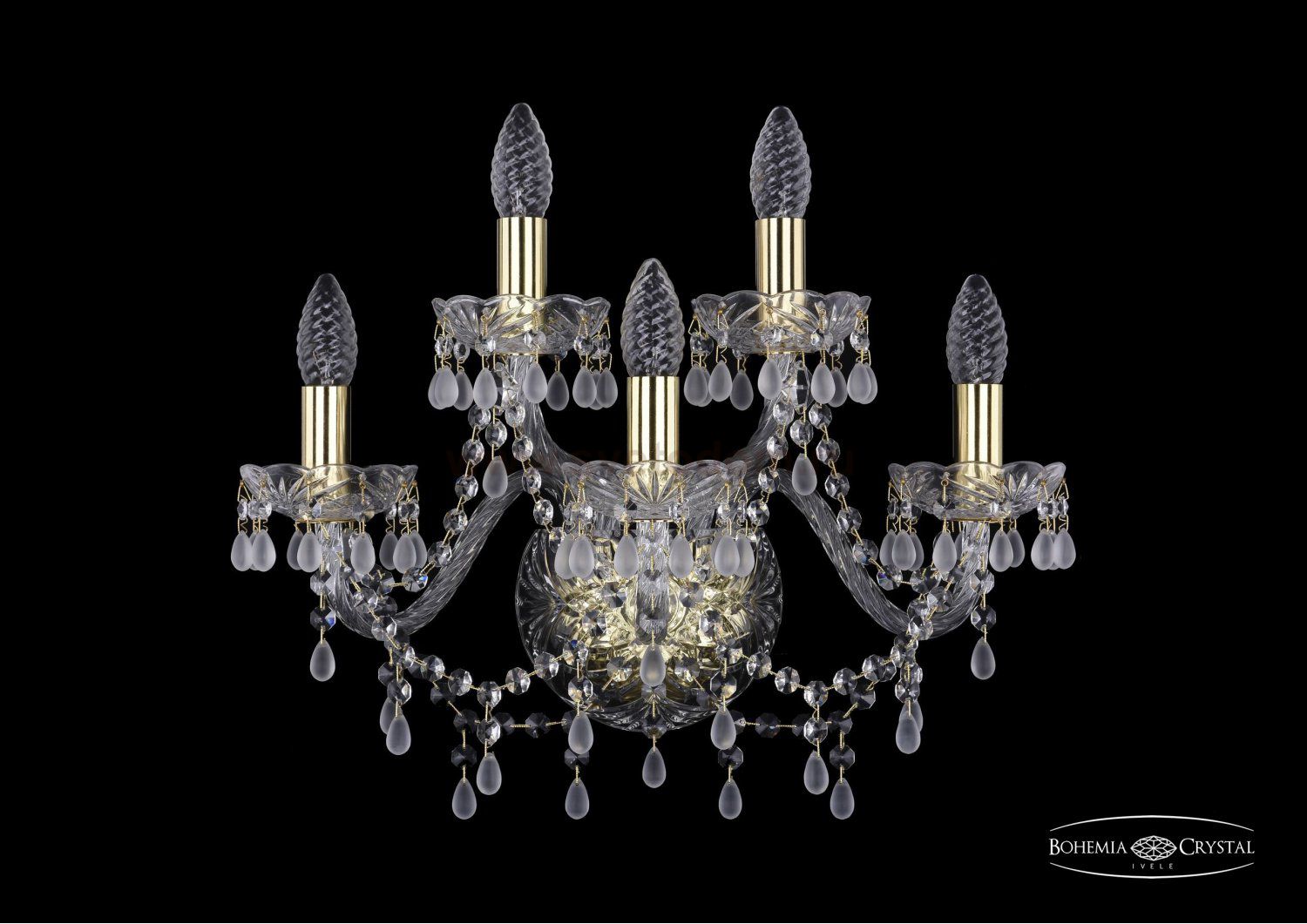 Светильник настенный бра Bohemia Ivele 1410B/3+2/160/G/V0300