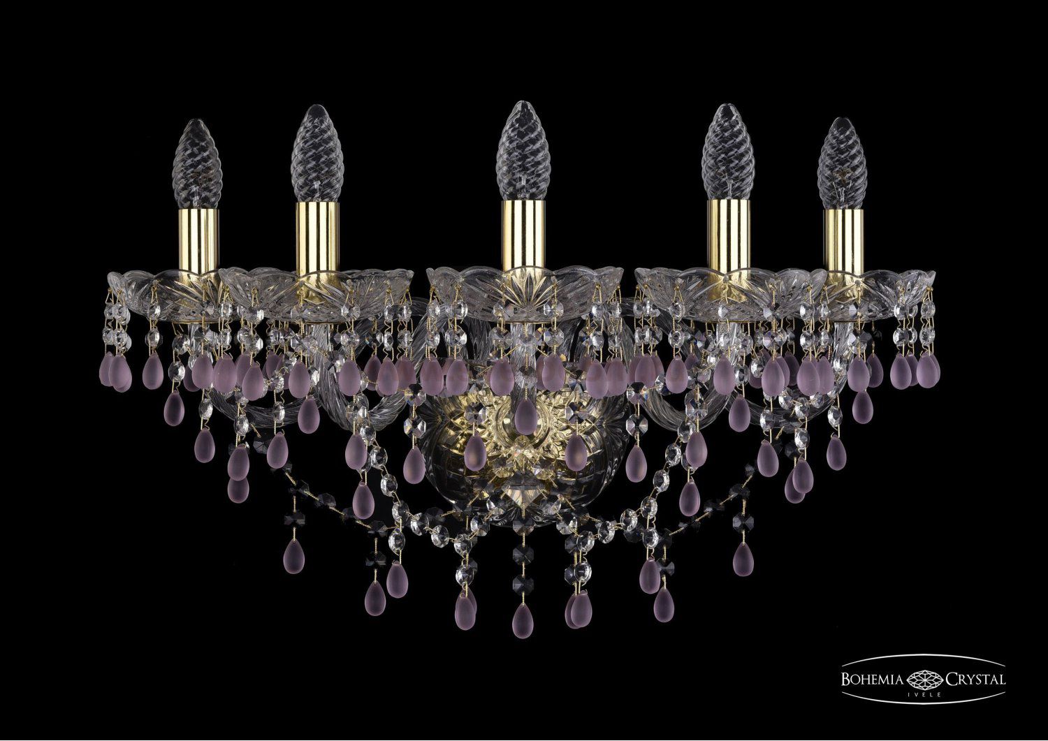 Светильник настенный бра Bohemia Ivele 1410B/5/195/XL/G/V7010