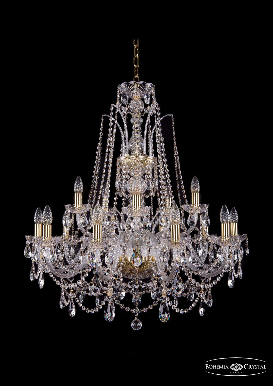 Люстра хрустальная Bohemia Ivele 1411/10+5/300/G