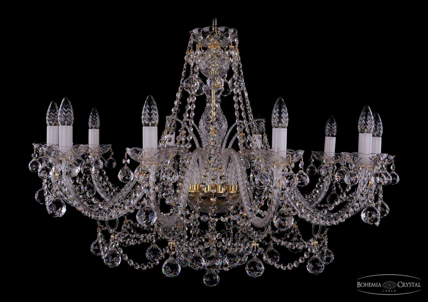 Люстра хрустальная Bohemia Ivele 1411/10/360-66/G/Balls