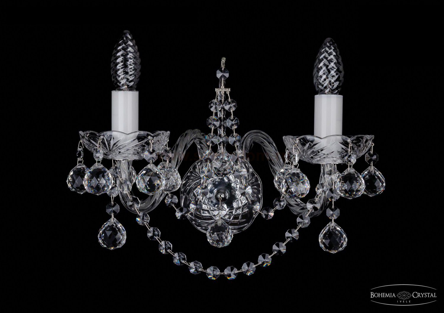 Светильник настенный бра Bohemia Ivele 1411/2/Big/Ni/Balls