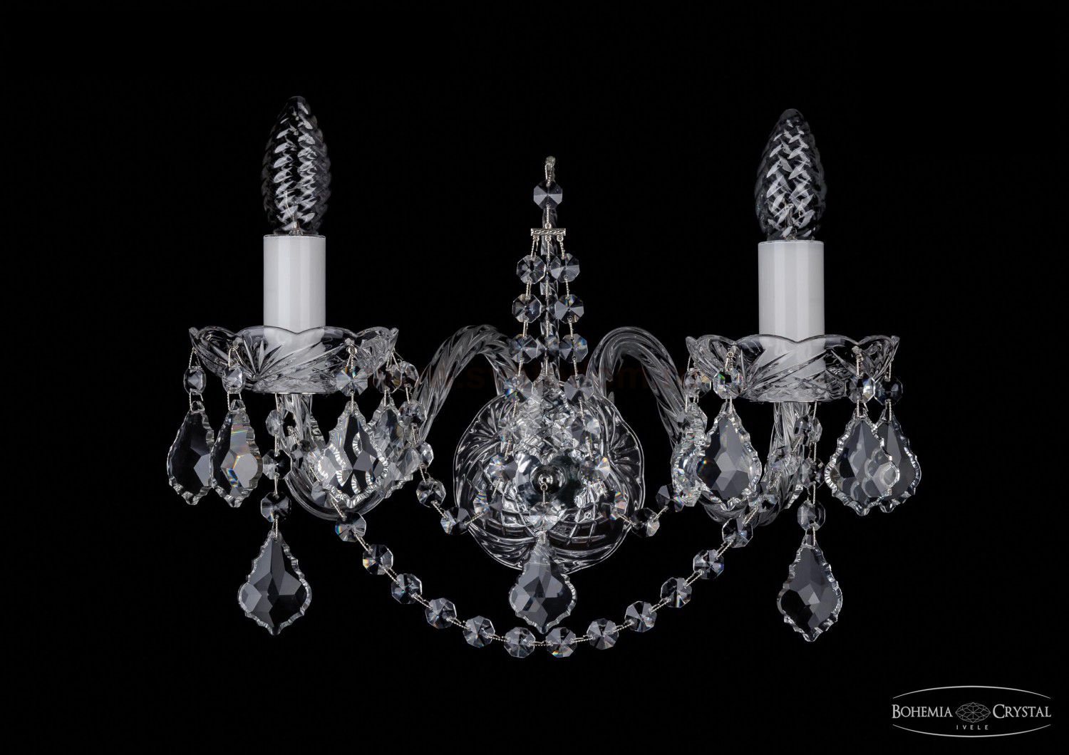 Светильник настенный бра Bohemia Ivele 1411/2/Big/Ni/Leafs