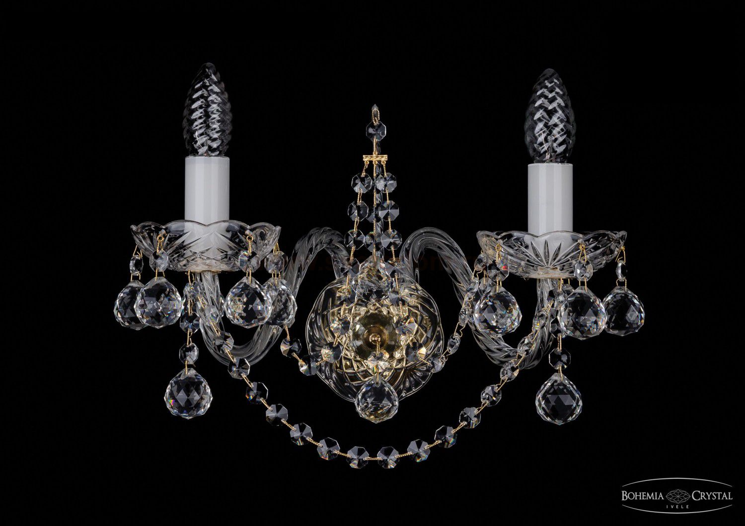 Светильник настенный бра Bohemia Ivele 1411/2/G/Big/Balls