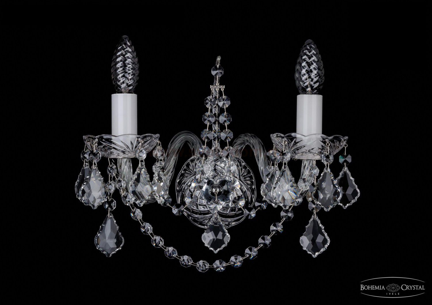 Светильник настенный бра Bohemia Ivele 1411/2/Ni/Leafs