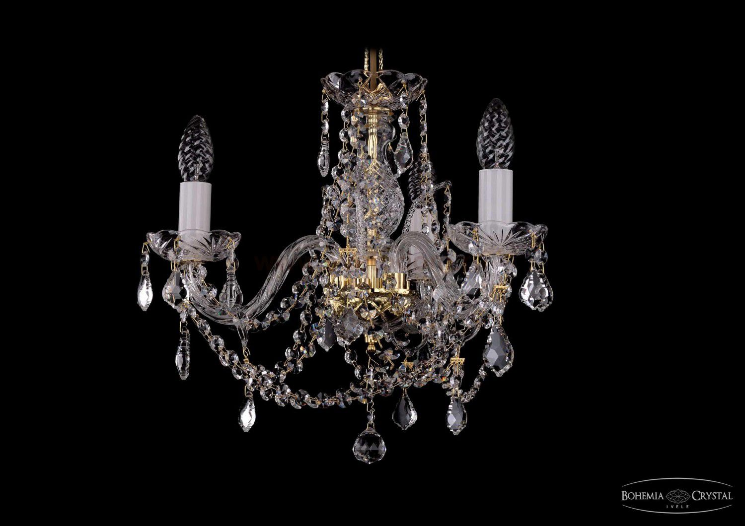 Люстра хрустальная Bohemia Ivele 1411/3/141/G/Leafs